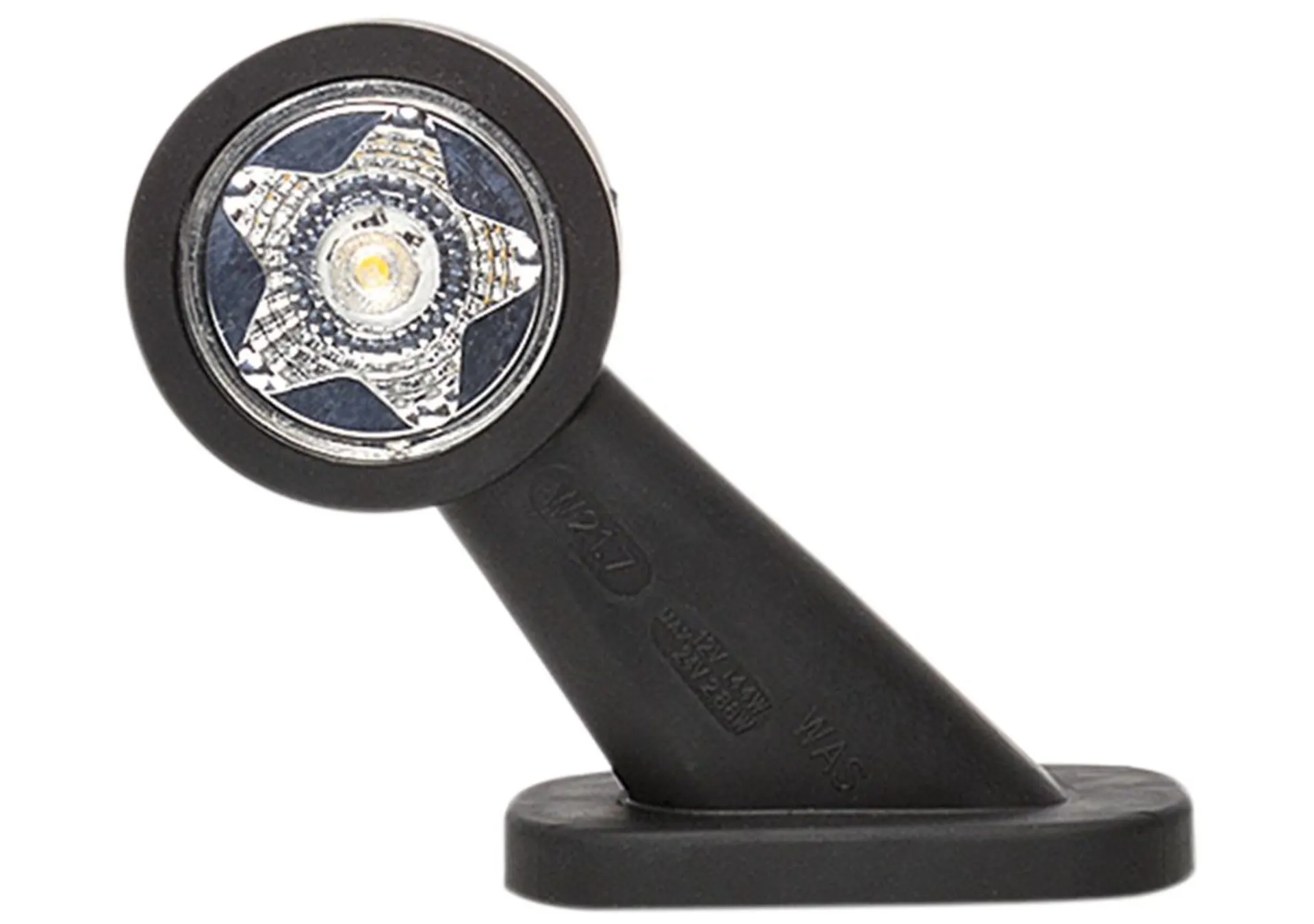 WAS - LED-Umrissleuchte STAR 12/24 V links
 134.5 x 108 mm, Halterung 45°, IP68
