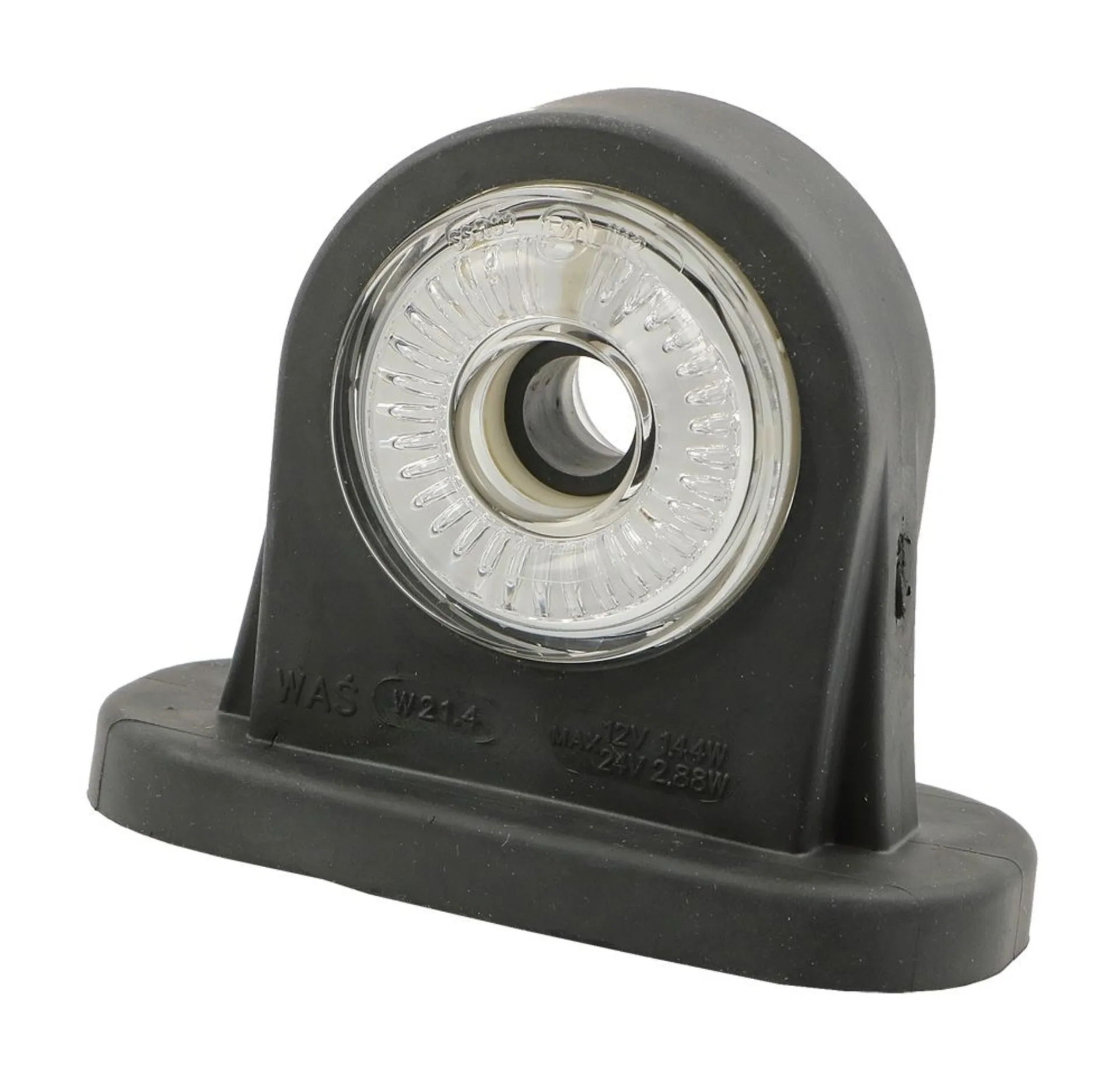 WAS - LED-Umrissleuchte 12/24V rt/ws 97x78mm, L+R, weisses Glas auf beiden Seiten