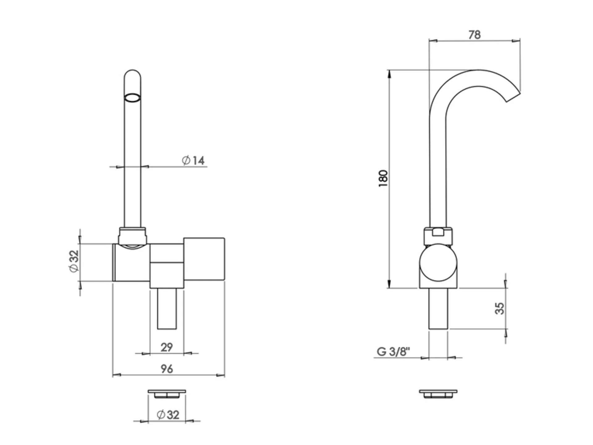 Robinet d'eau froide pour lavabo (numéro de modèle 70508)