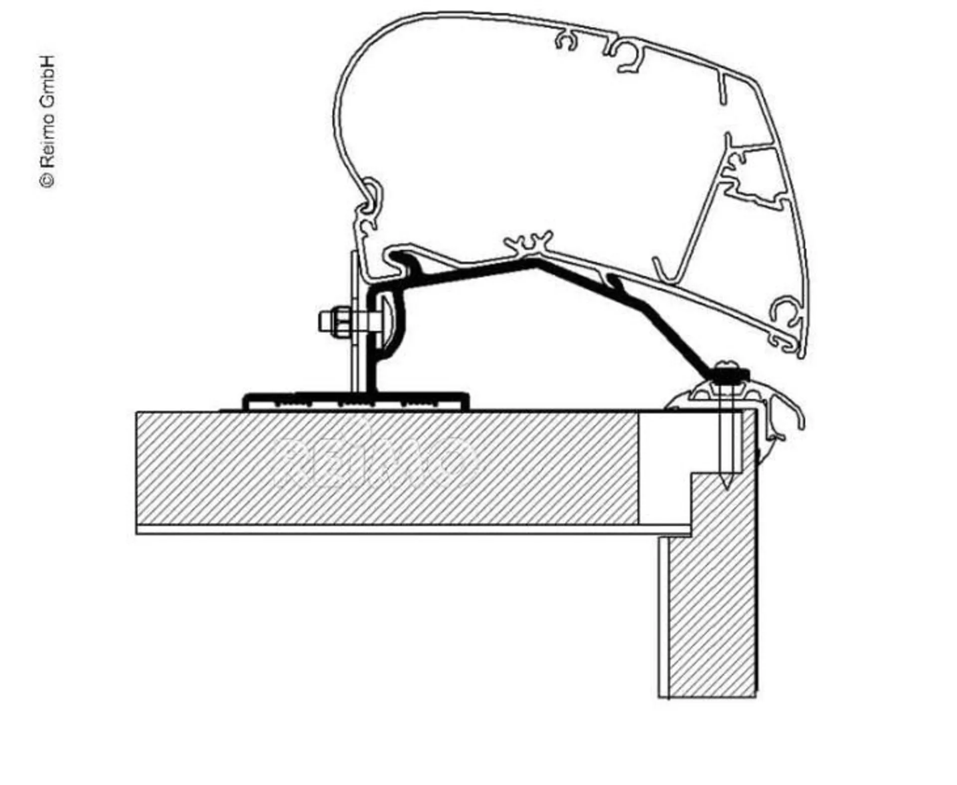 Adapter für Omnistor Markise, Fendt, Roof Adapter,