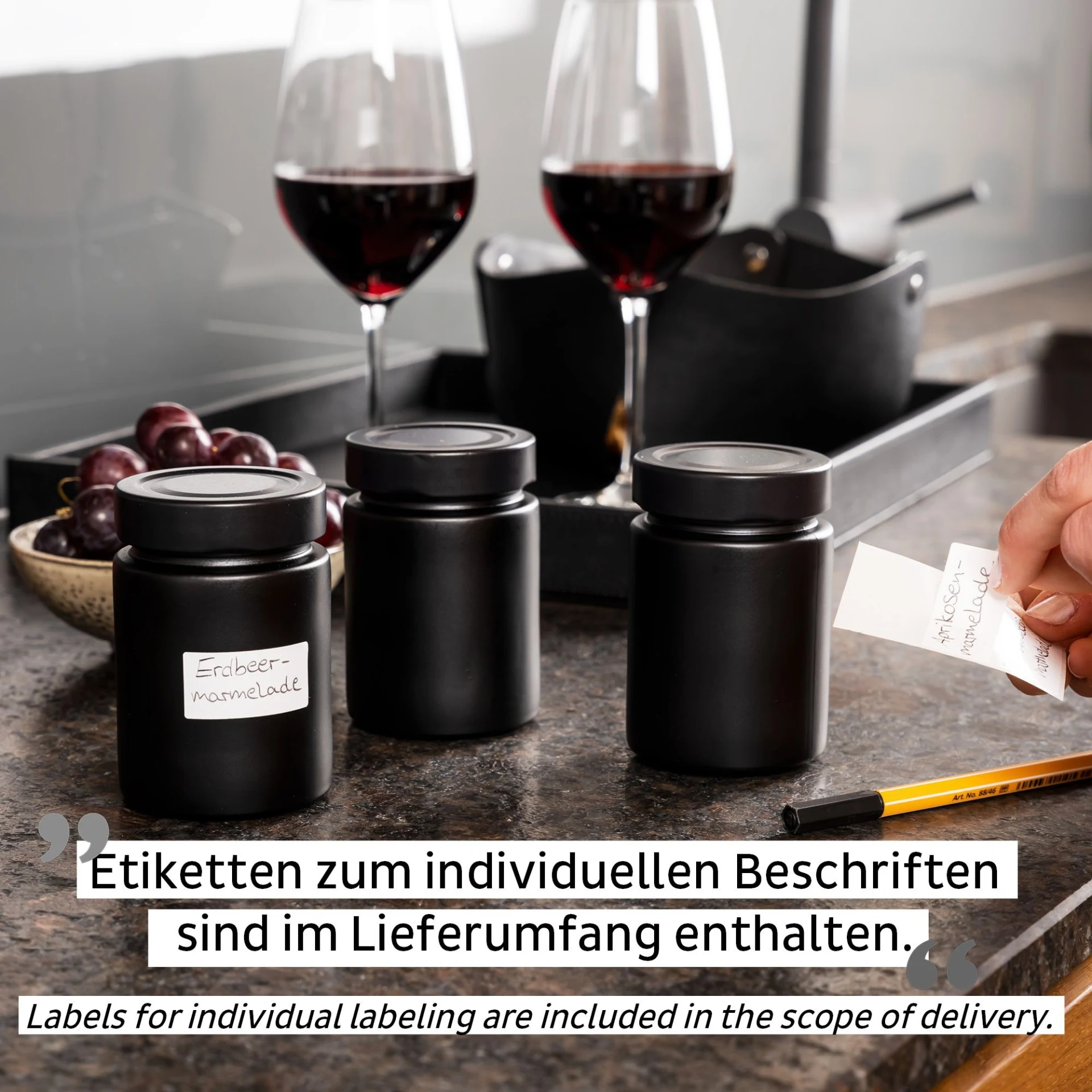 silwy® Feinkost-Magnetgläser BLACK (192 ml)