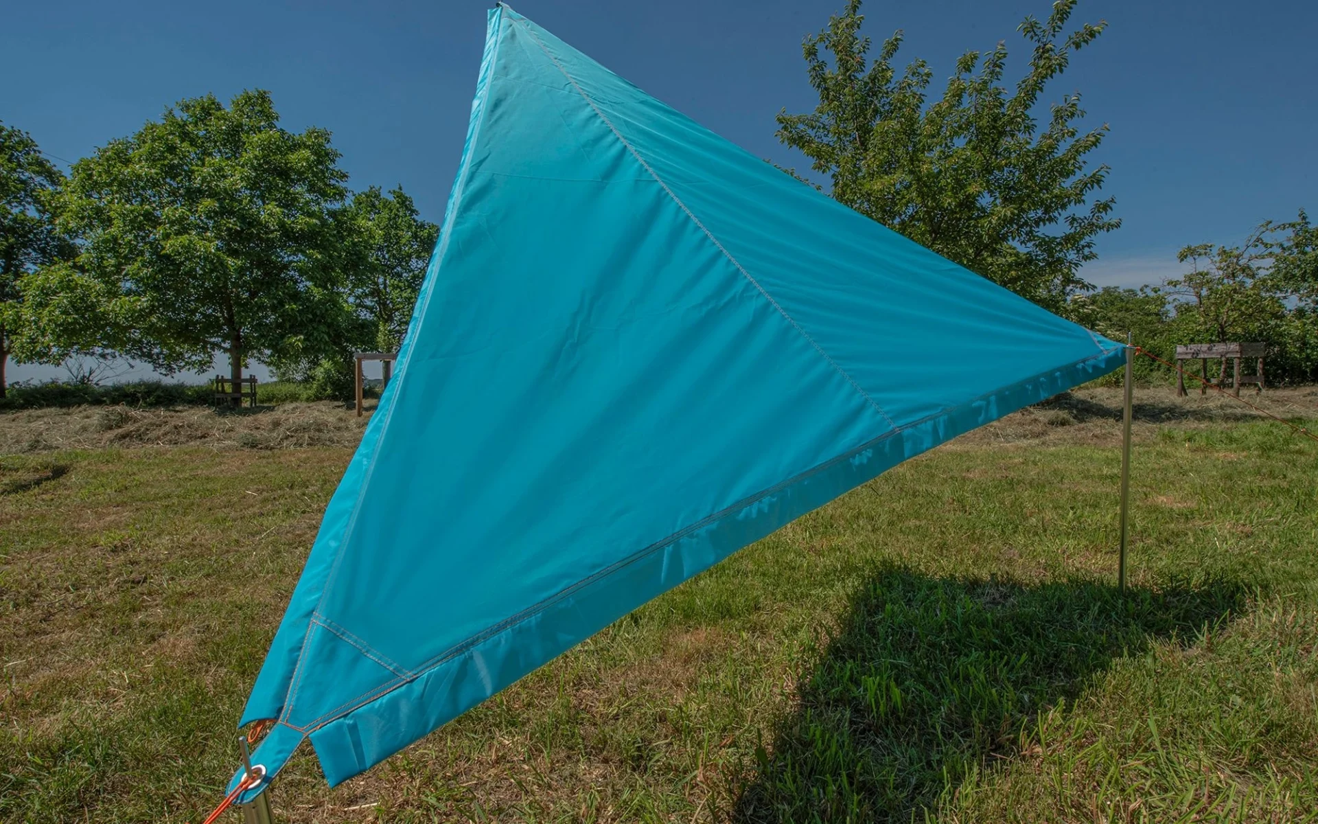 Bent Sonnensegel Zip-Protect Canvas Single mit Reißverschluss-Abdeckklappen türkis