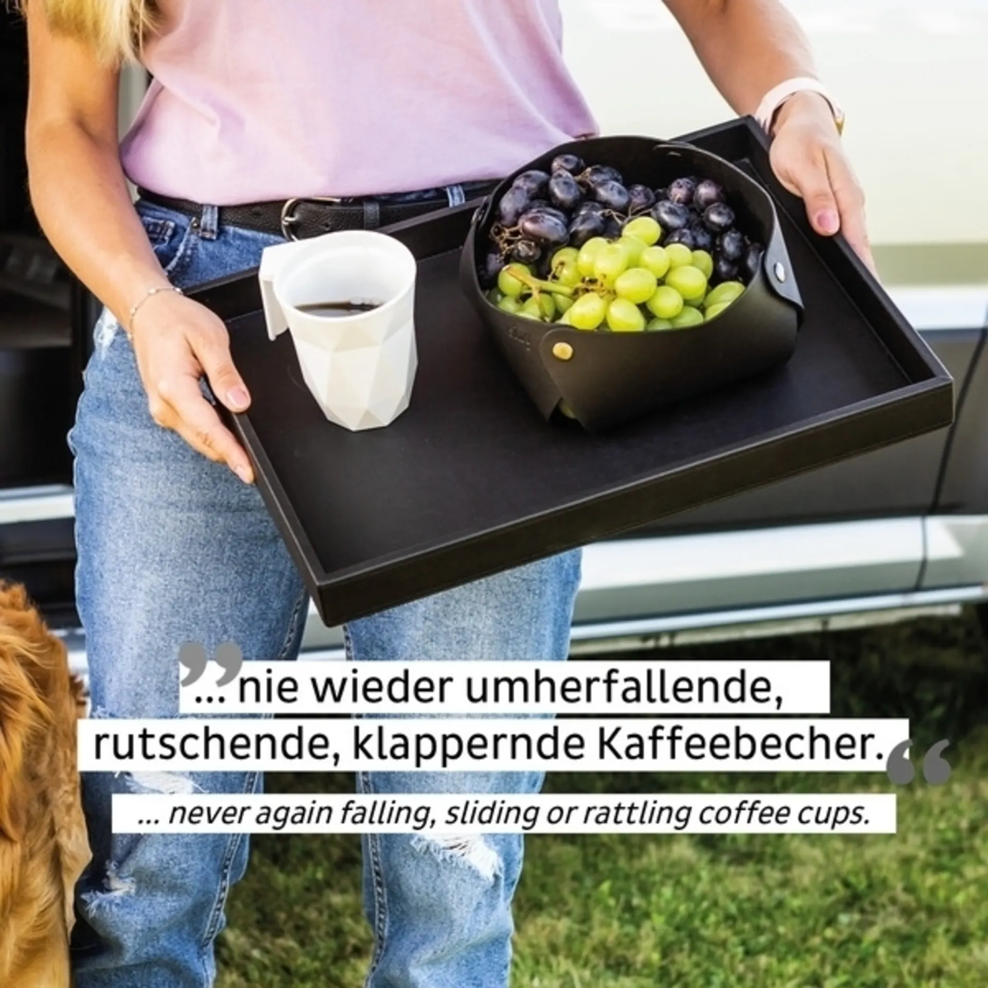 Kunststoff Henkel-Tasse TO GO mit Deckel und Nano-Gel-Pad, 0.3l, schwarz Kunststoff Henkel-Tasse TO GO mit Deckel und Nano-Gel-Pad, 0.3l, schwarz