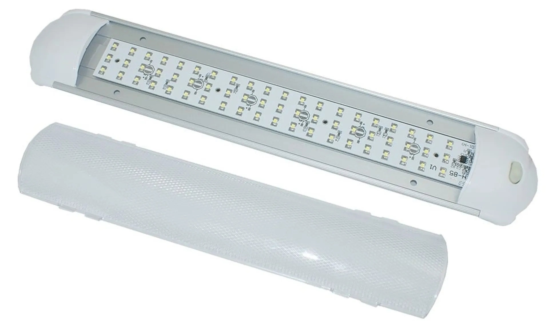 LED-Innenleuchte mit 60 SMD-LEDs 12/24V 380x70x15mm, mit Schalter (fluoreszierend)
