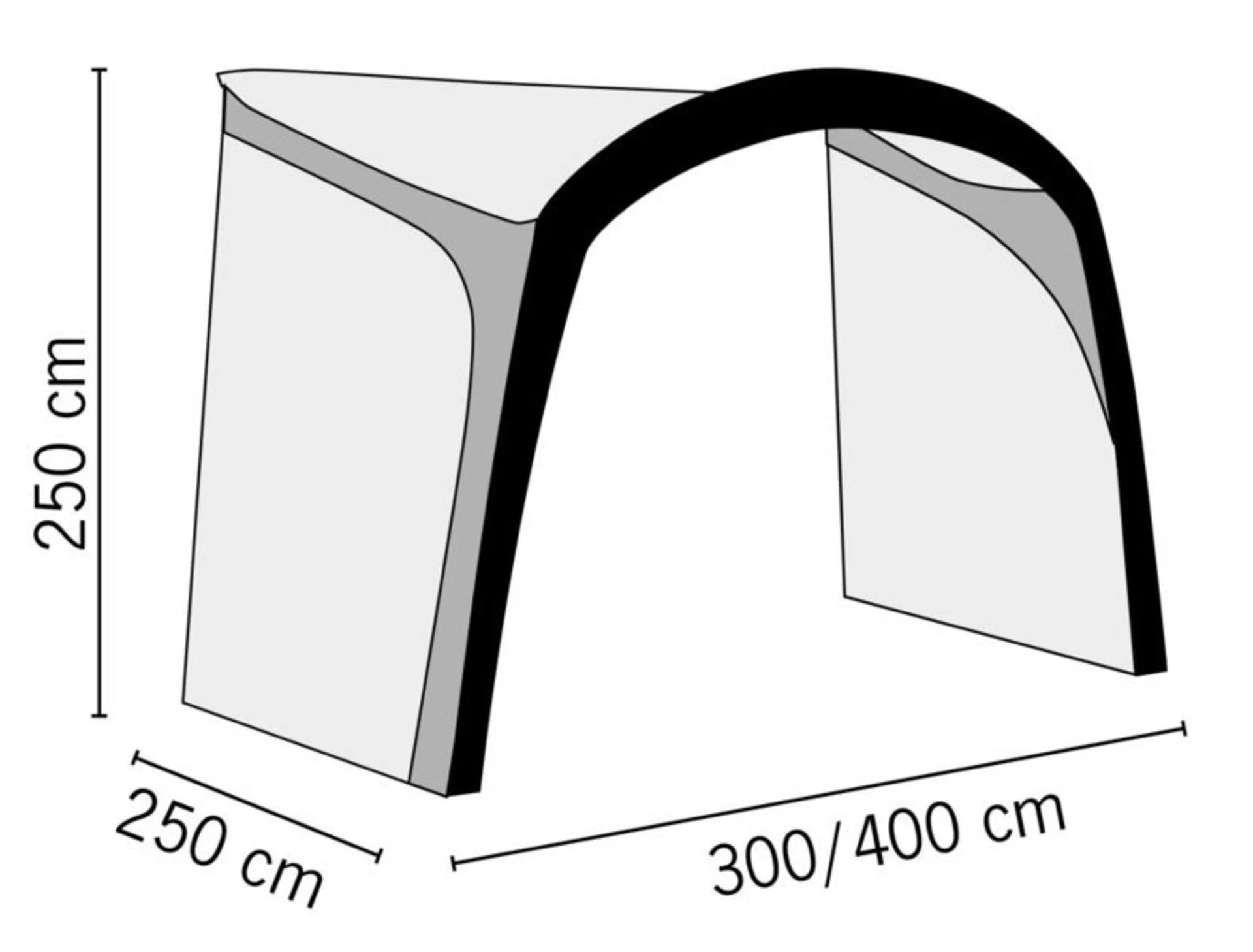 Universal Sonnensegel Playa Air 300 mit Luftschlauch