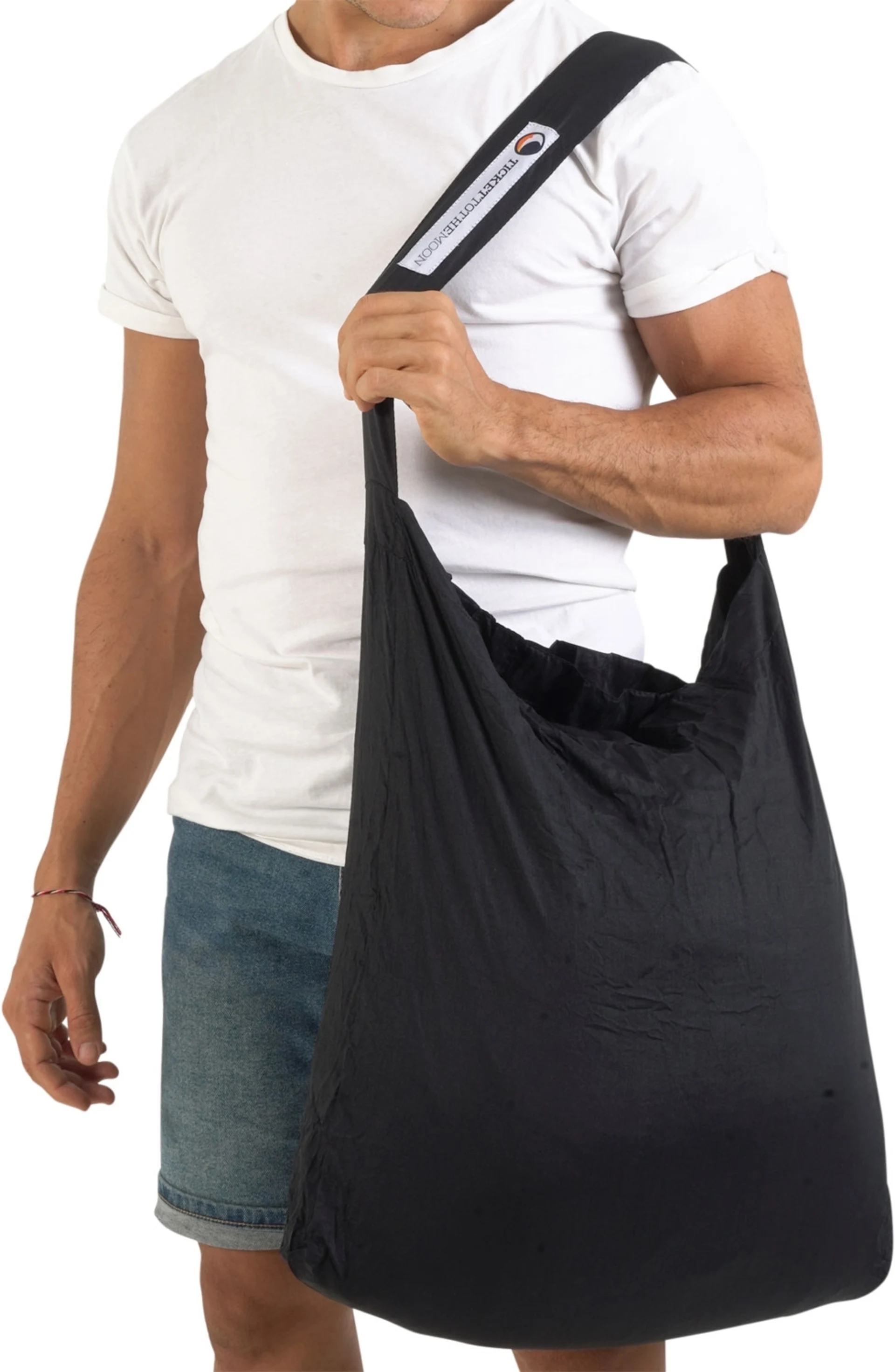 Ticket to the Moon Eco Bag Large Umhängetasche 30 Liter Black / Black