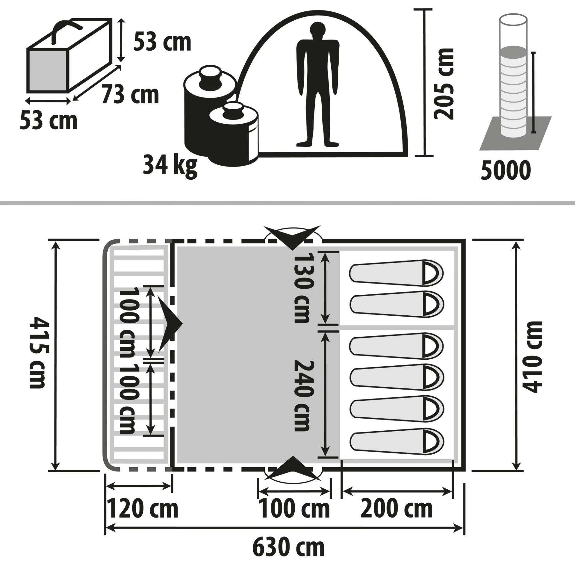 Berger Magalo 6 Air Tunnelzelt für 6 Personen Berger Magalo 6 Air Tunnelzelt für 6 Personen