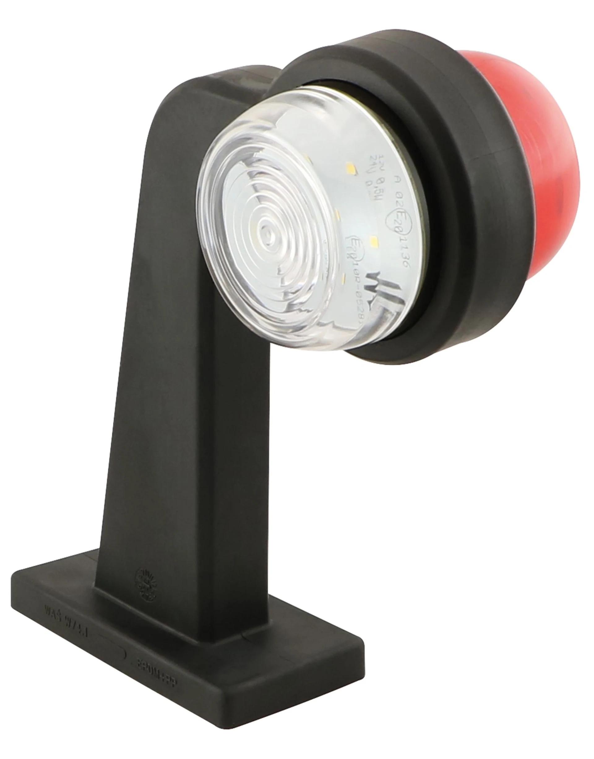 WAS - Umrissleuchte rot/weiss LED rechts 191 x 166 mm mit 0.4 m Kabel 12/24 V