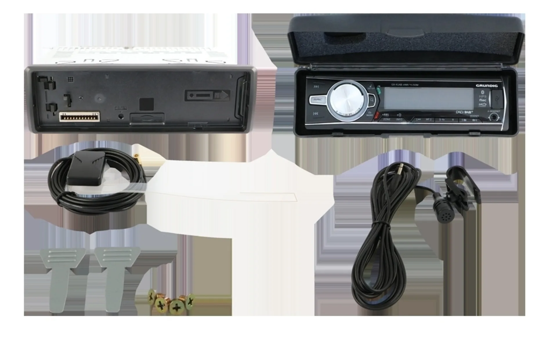 Grundig DAB+ Autoradio inkl. Antenne 12 V 4 × 50 W, mit Service-Following, Freisprecheinrichtung, Bluetooth-Streaming, Aux-in, USB