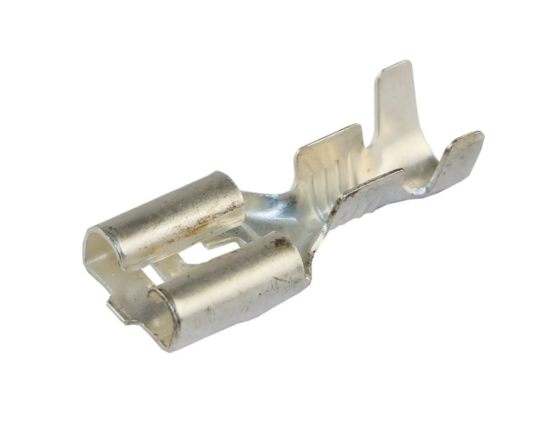 Douilles plates argentées avec ergot d'arrêt 6.3mm