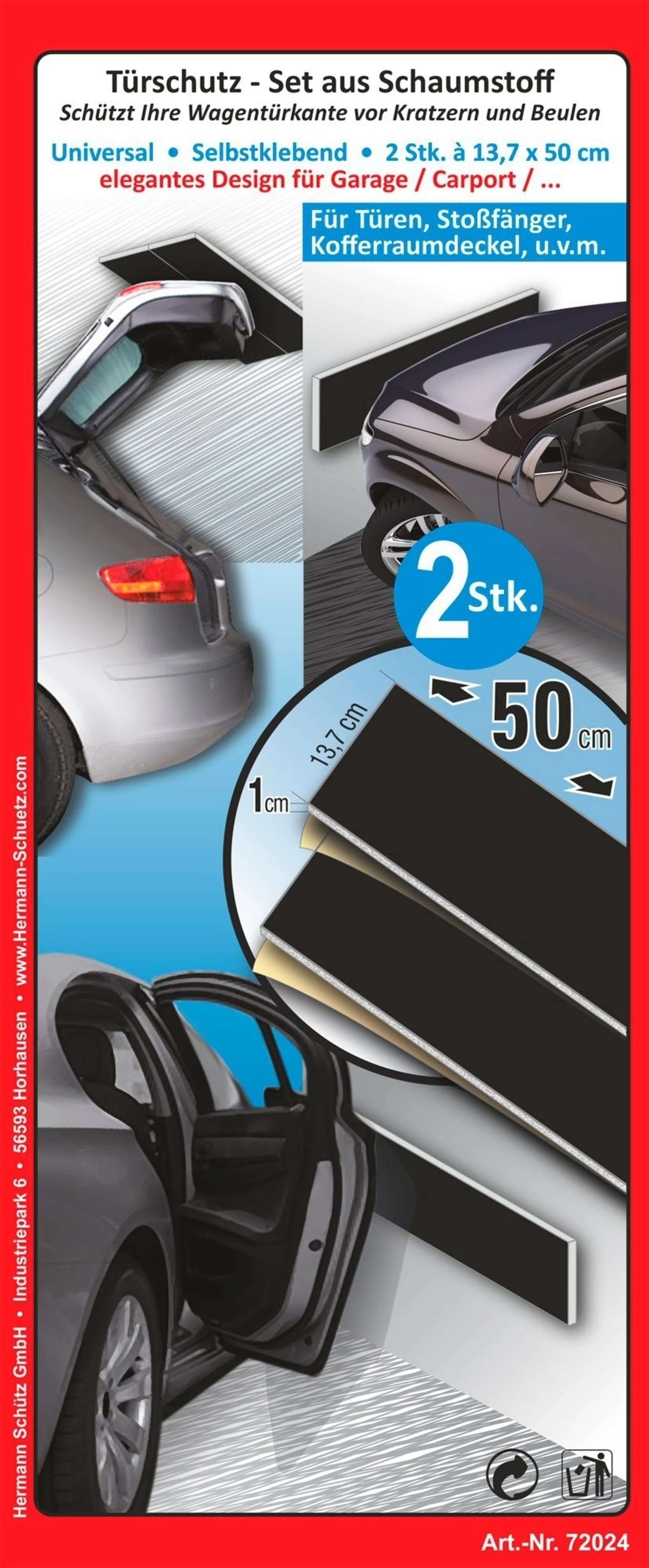 Schütz Türschutzset für Fahrzeuge 2 teilig schwarz 500 x 137 x 10 mm