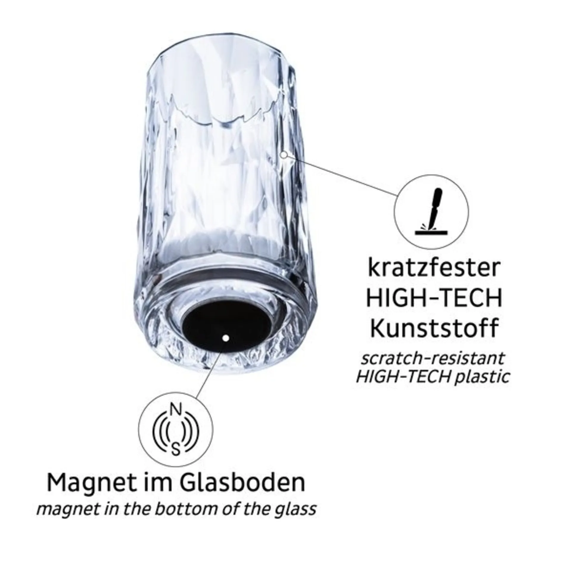 SILWY Magnet-Kunststoffgläser SHOT 40ml im 2er Set