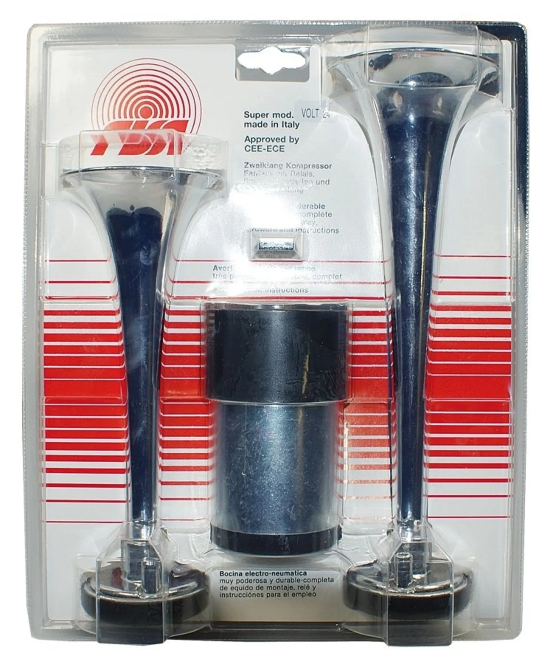 Kompressorfanfaren chrom 2-Klang 24V