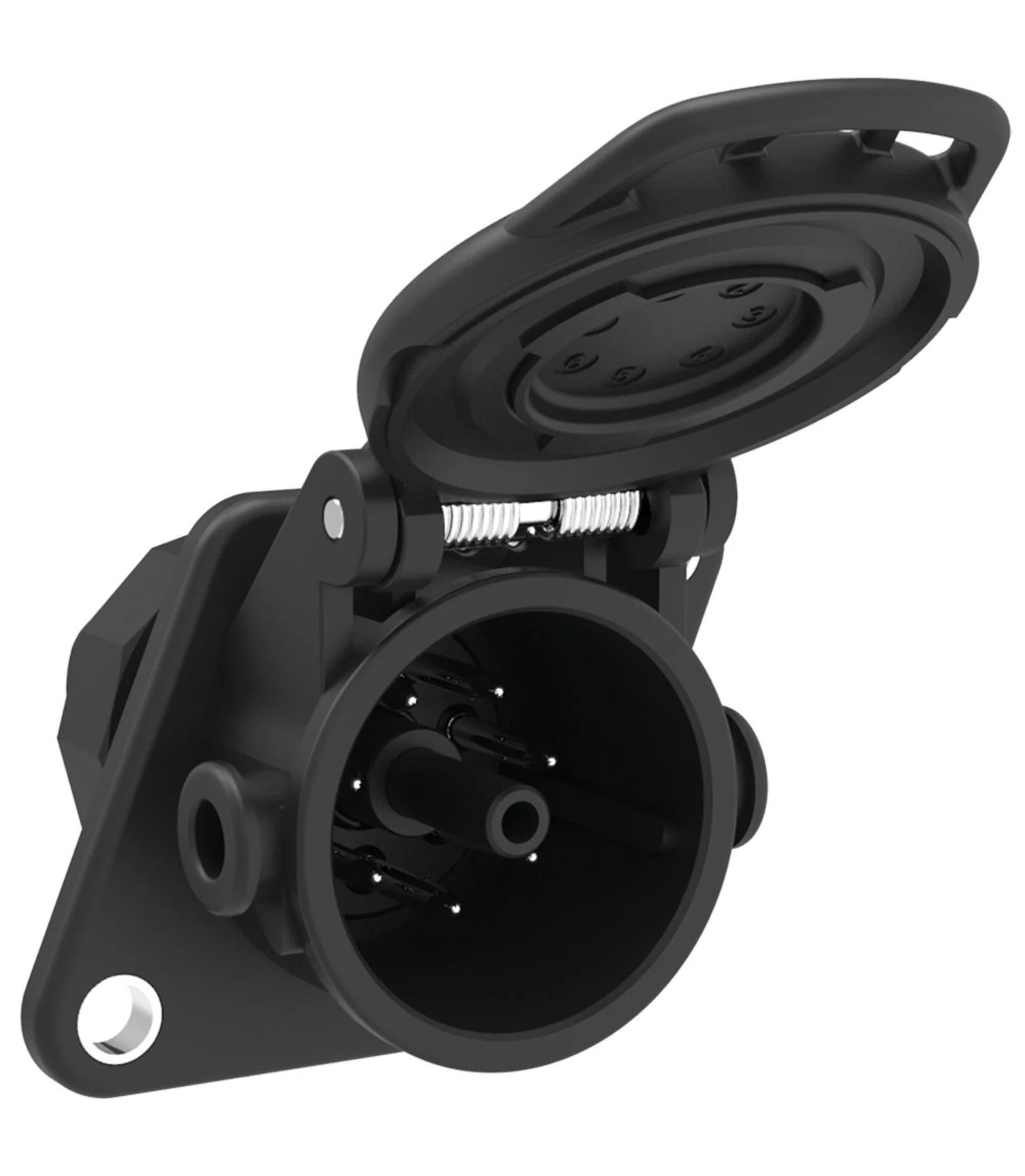 ABS/EBS - Steckdose 7-pol 12 V, kompakt, ADR/GGVS Crimpkontakte, Kabel-ø: 9.0 - 16.0 mm