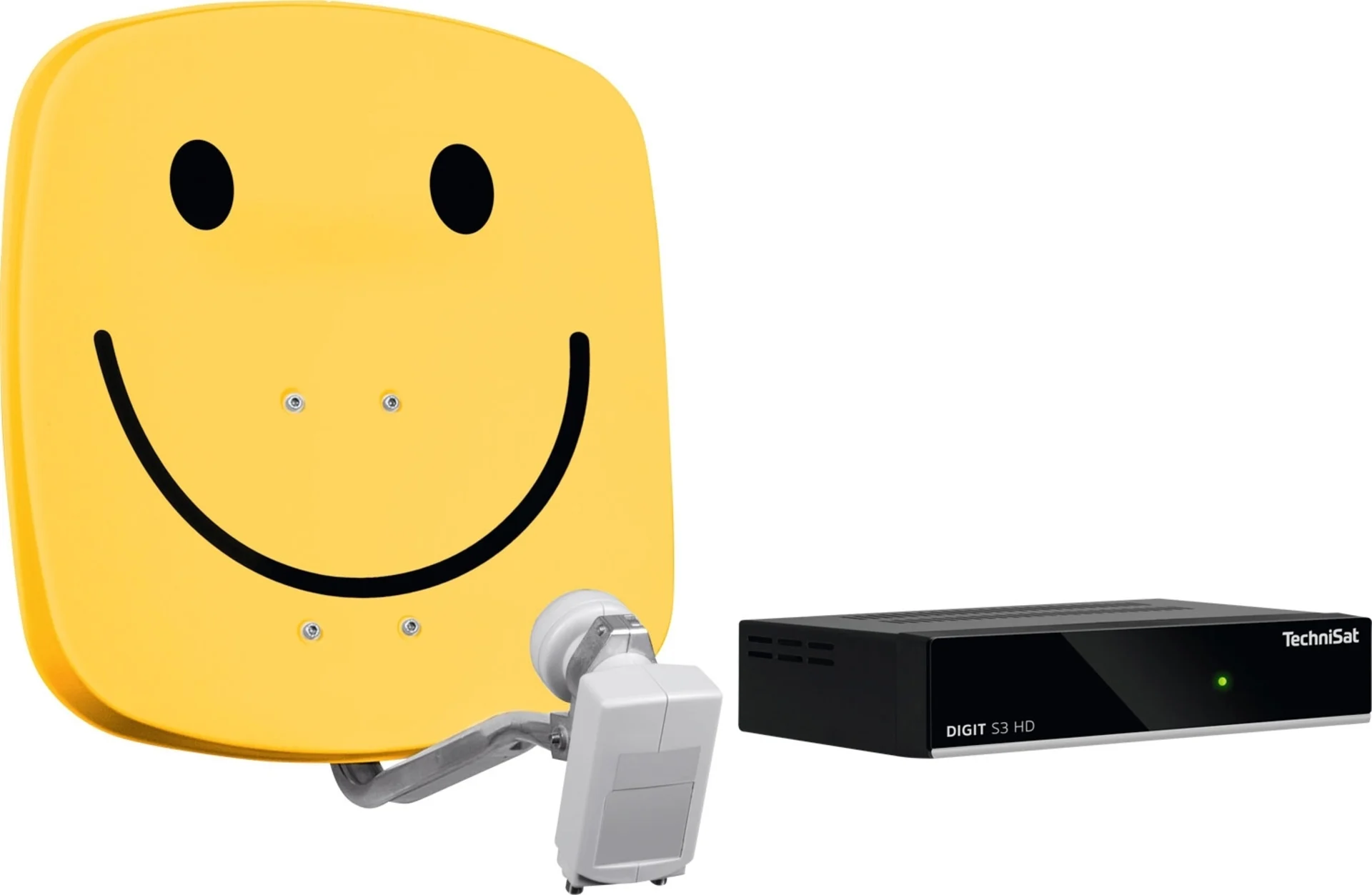 Technisat Set DigiDish 45 Sat-Antenne (Twin-LNB) mit Digit S3 HD SAT-Receiver smiley