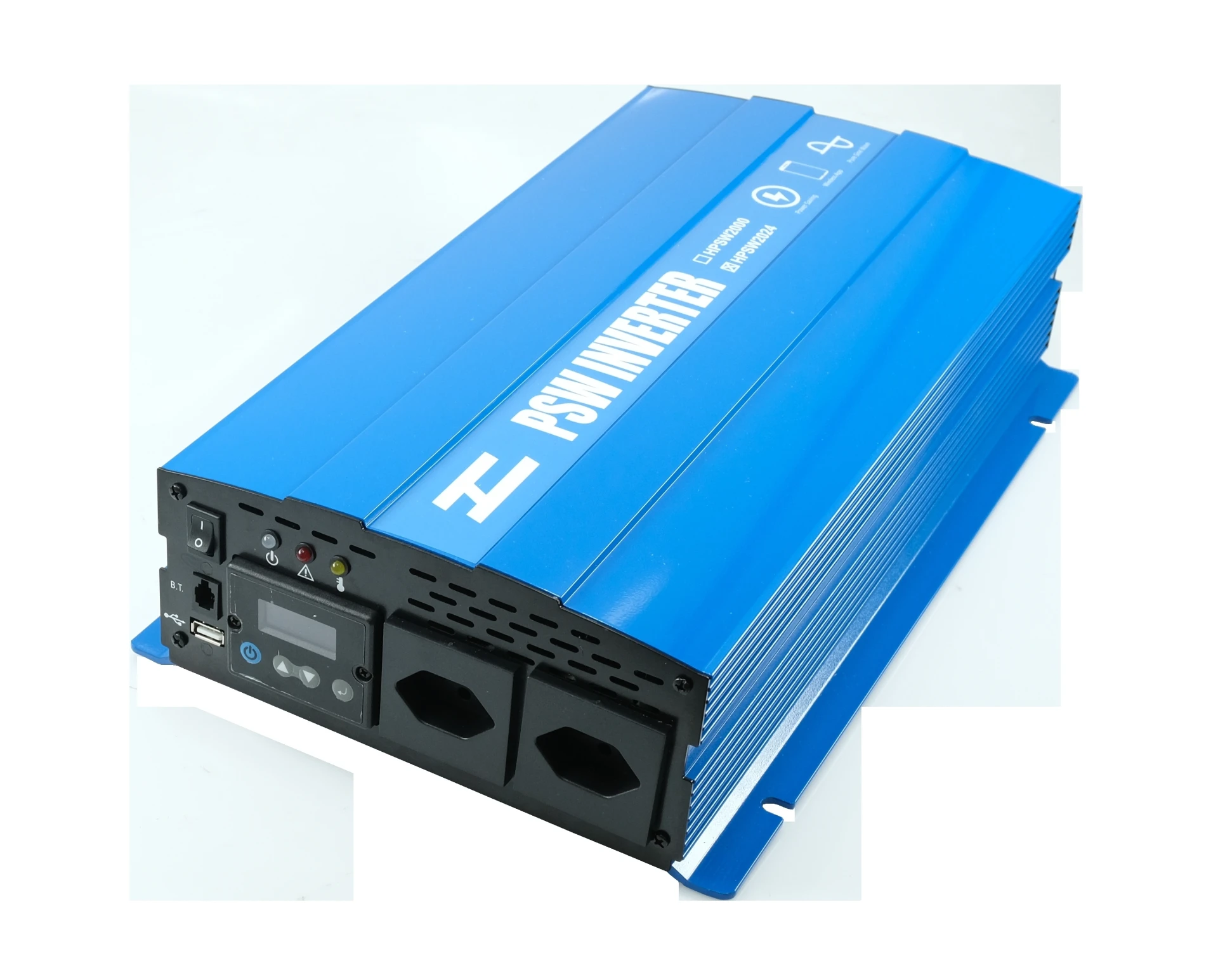 Sinus-Wechselrichter mit LCD Display 12 -> 230 V 2’000 W 400 x 247 x 100 mm, reine Sinuswelle