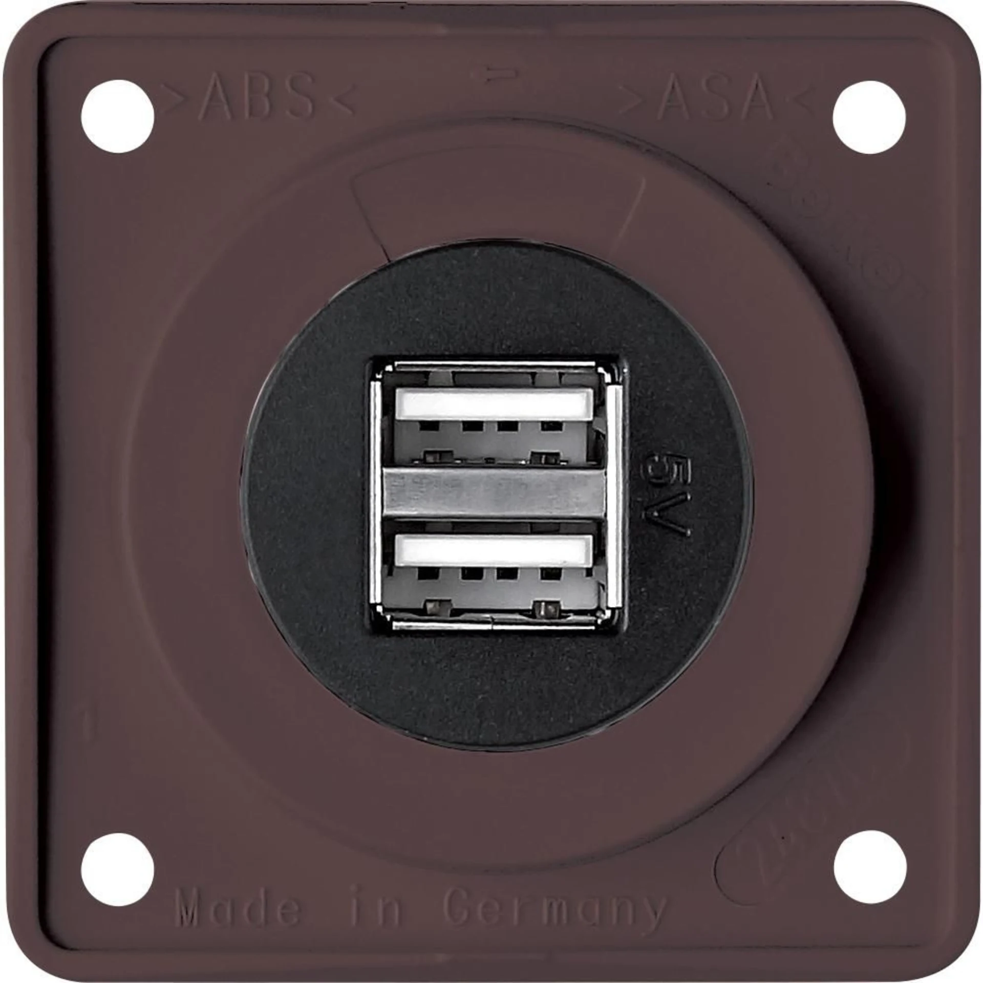 Berker Integro Flow und Pure Doppel USB Steckdose 12 V braun