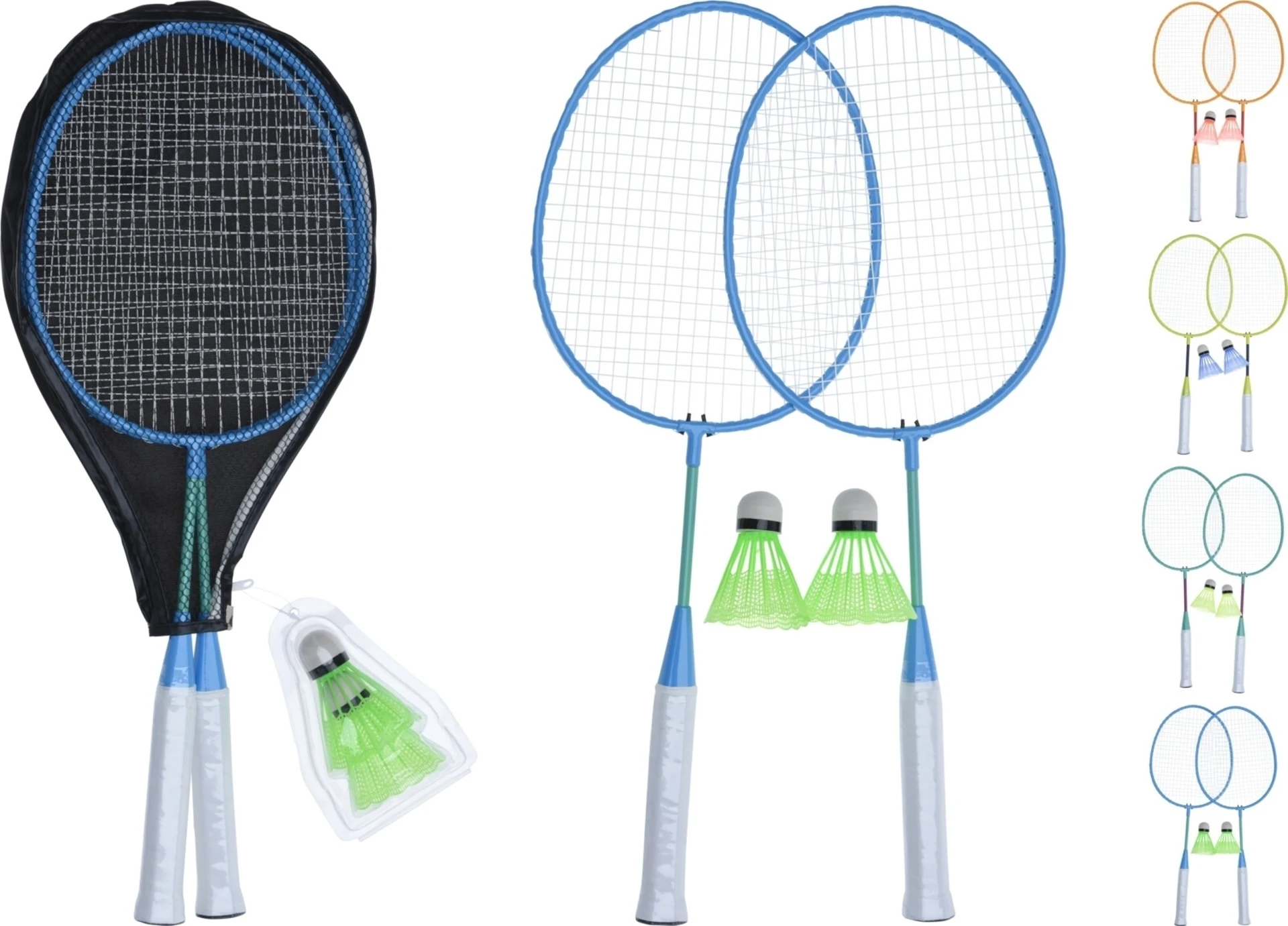 Badmintonset 4-teilig - 2 Schläger - 2 Federbälle