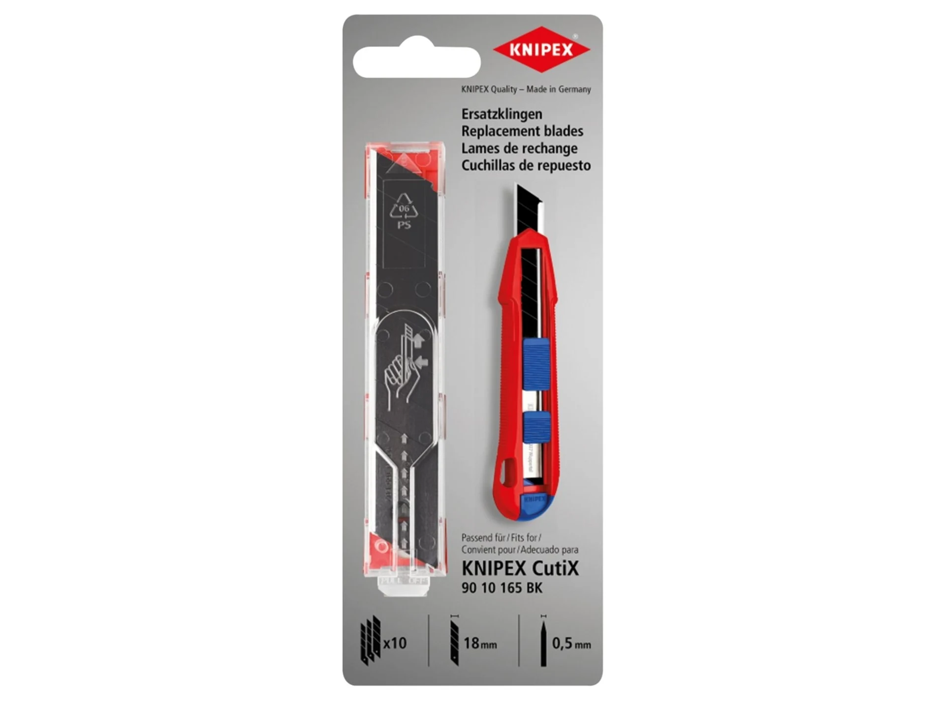 Ersatzklingen zu Knipex CutiX Cutter 9010165 Inhalt 10 Stk. Ersatzklingen Ersatzklingen zu Knipex CutiX Cutter 9010165 Inhalt 10 Stk. Ersatzklingen