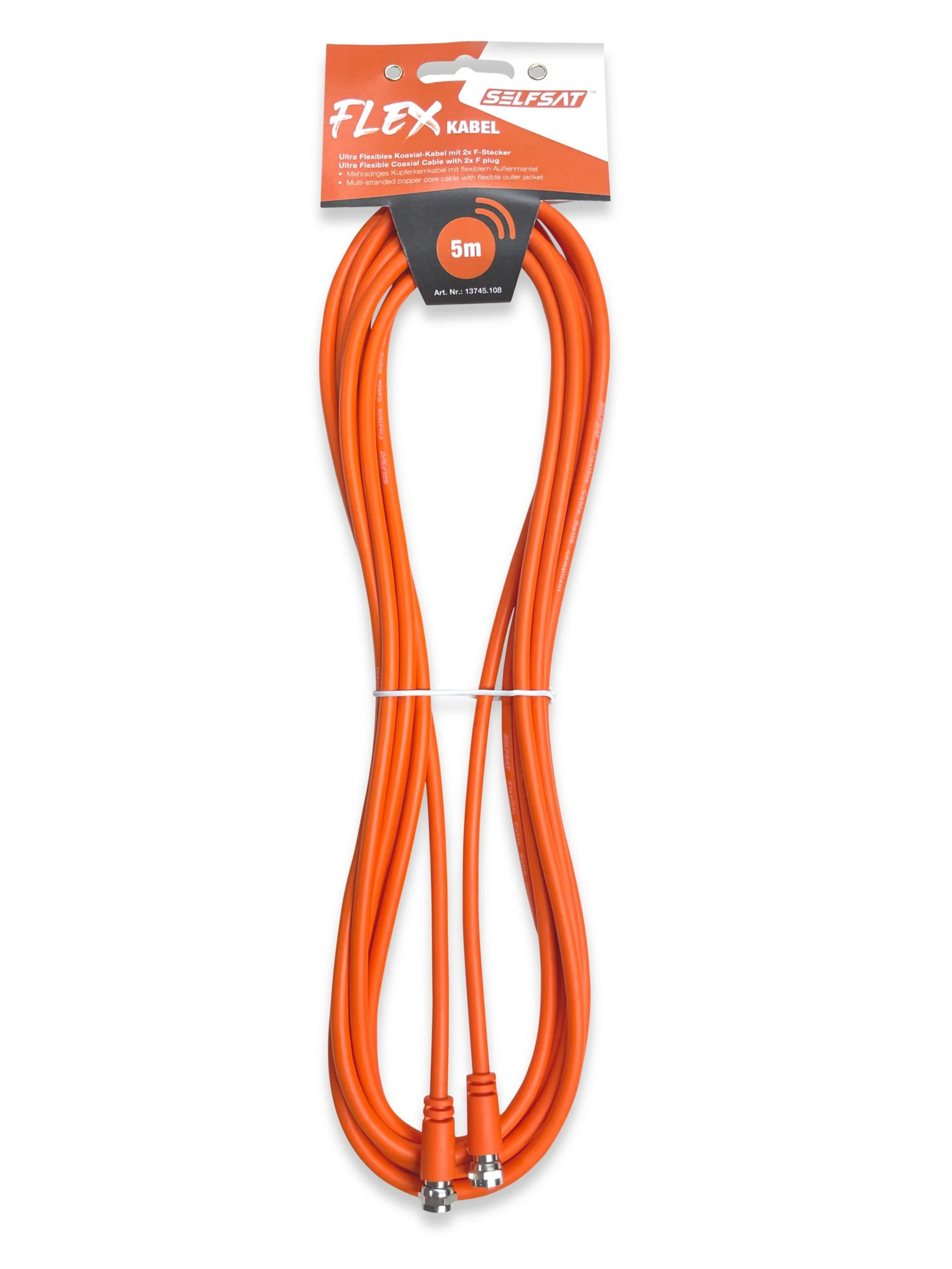 Câble coaxial Selfsat Flex avec 2 connecteurs F, 5 mètres