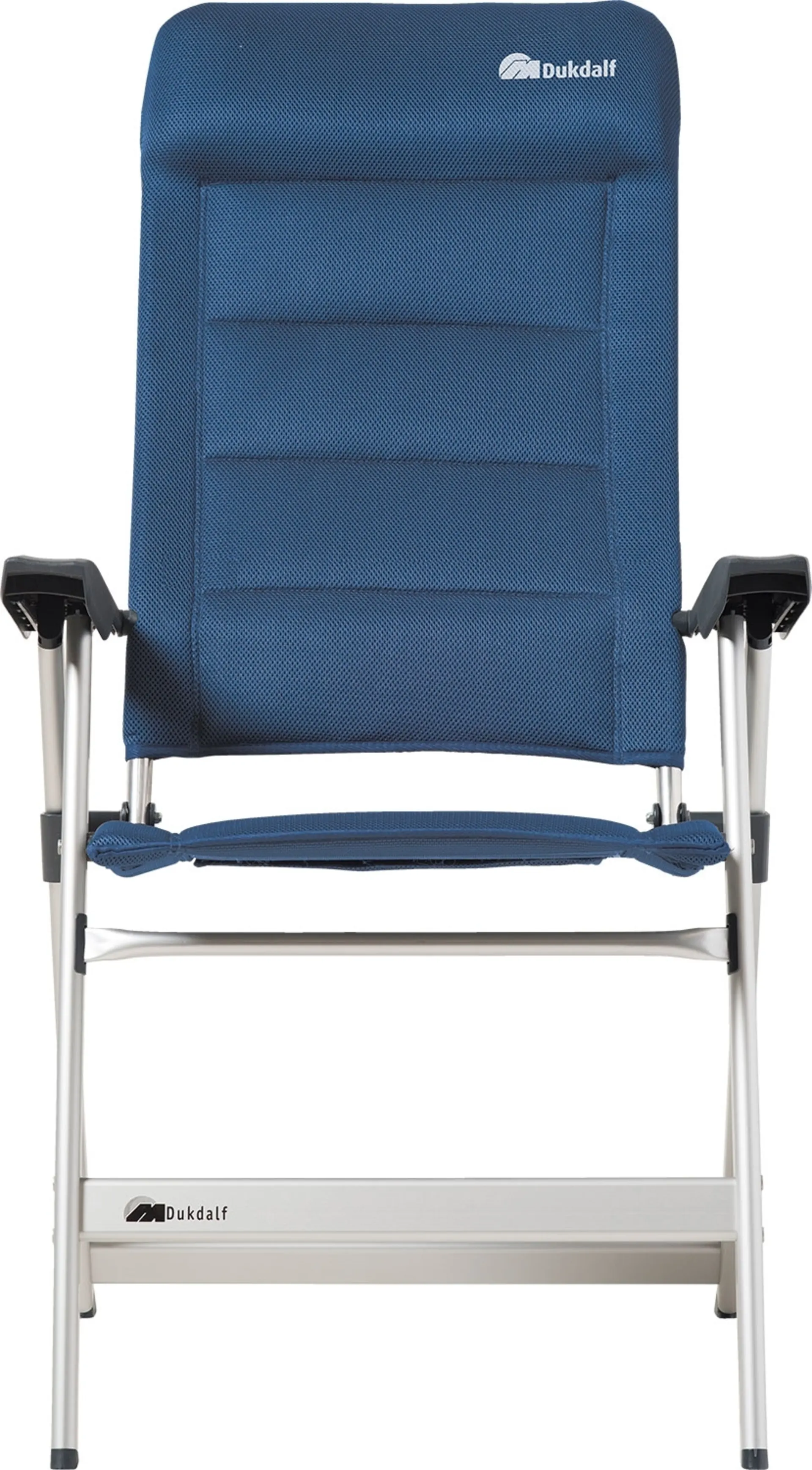 Chaise de camping Dukdalf Brillante, bleue, 100 % polyester