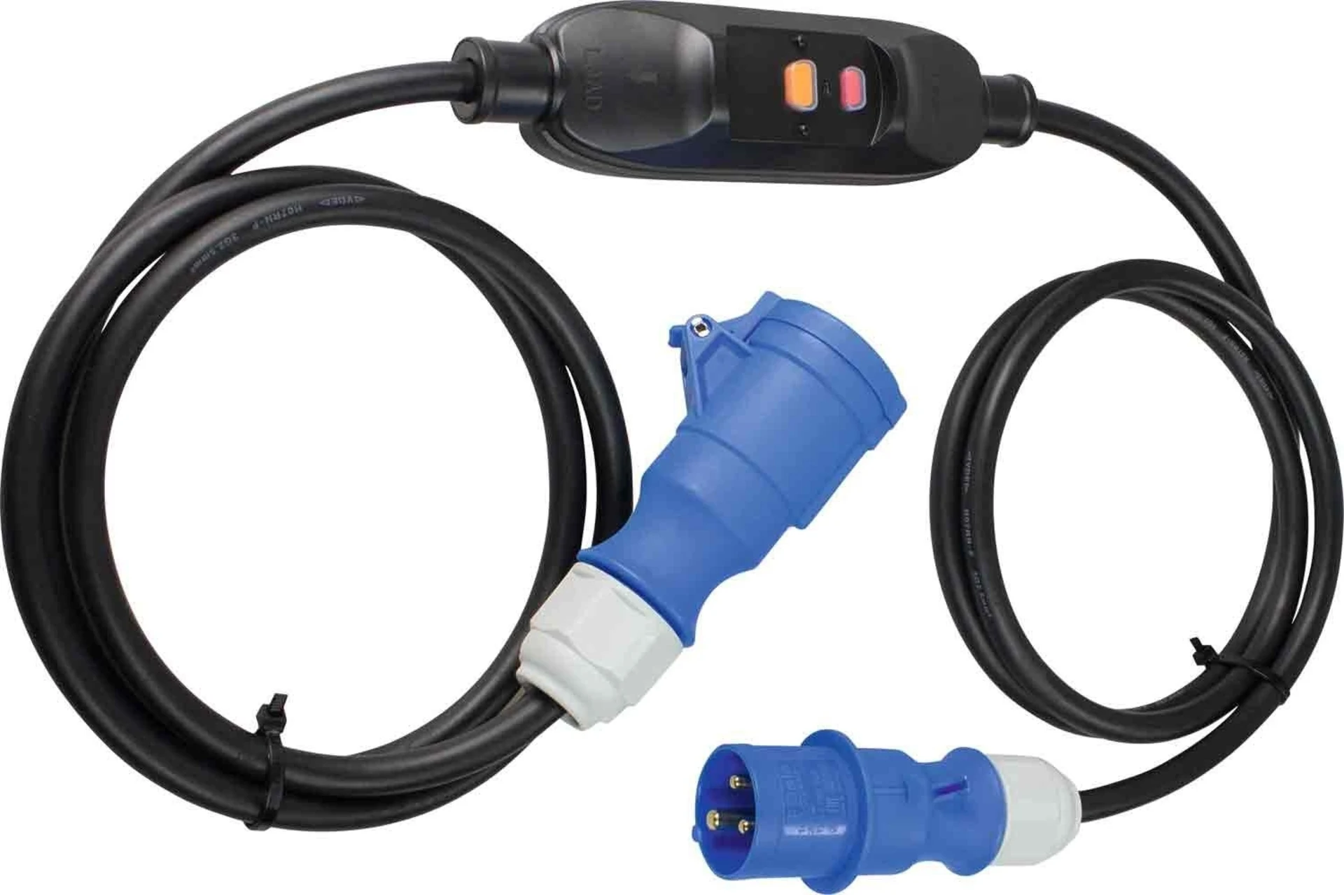 Câble adaptateur CEE avec interrupteur intermédiaire de protection des personnes