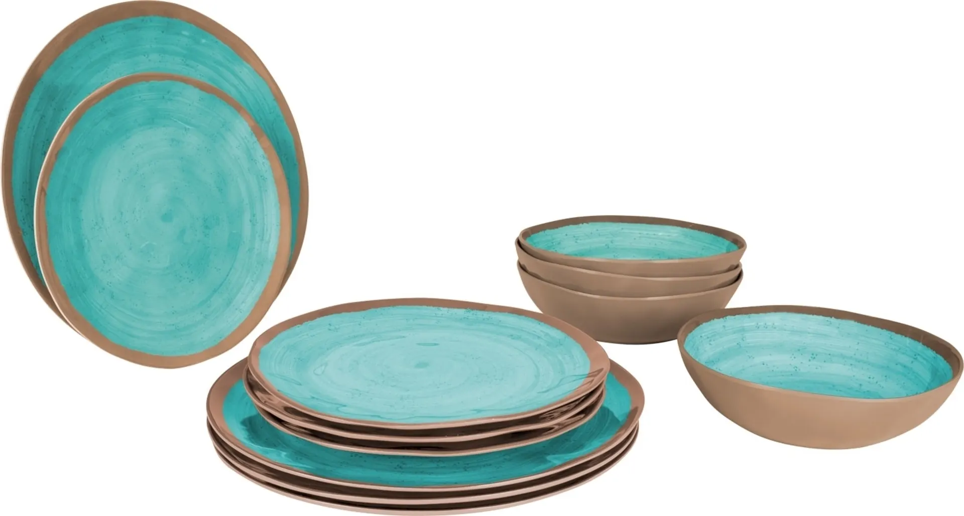Bo-Camp Halo Geschirr-Set 12-tlg. blau / braun für 4 Personen