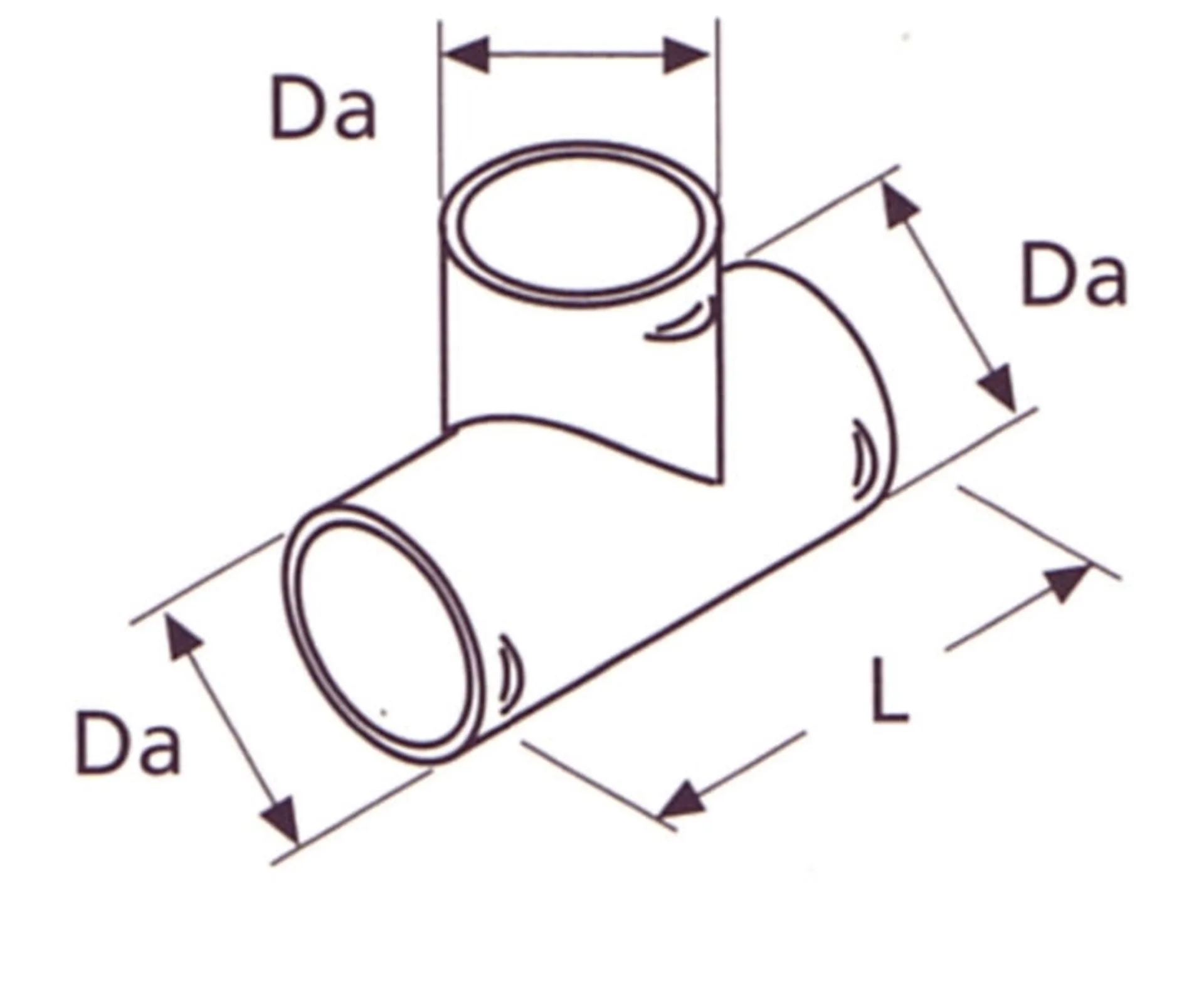 Pièce en T pour le raccordement des tuyaux pour les chauffages diesel Webasto de 90mm de diamètre