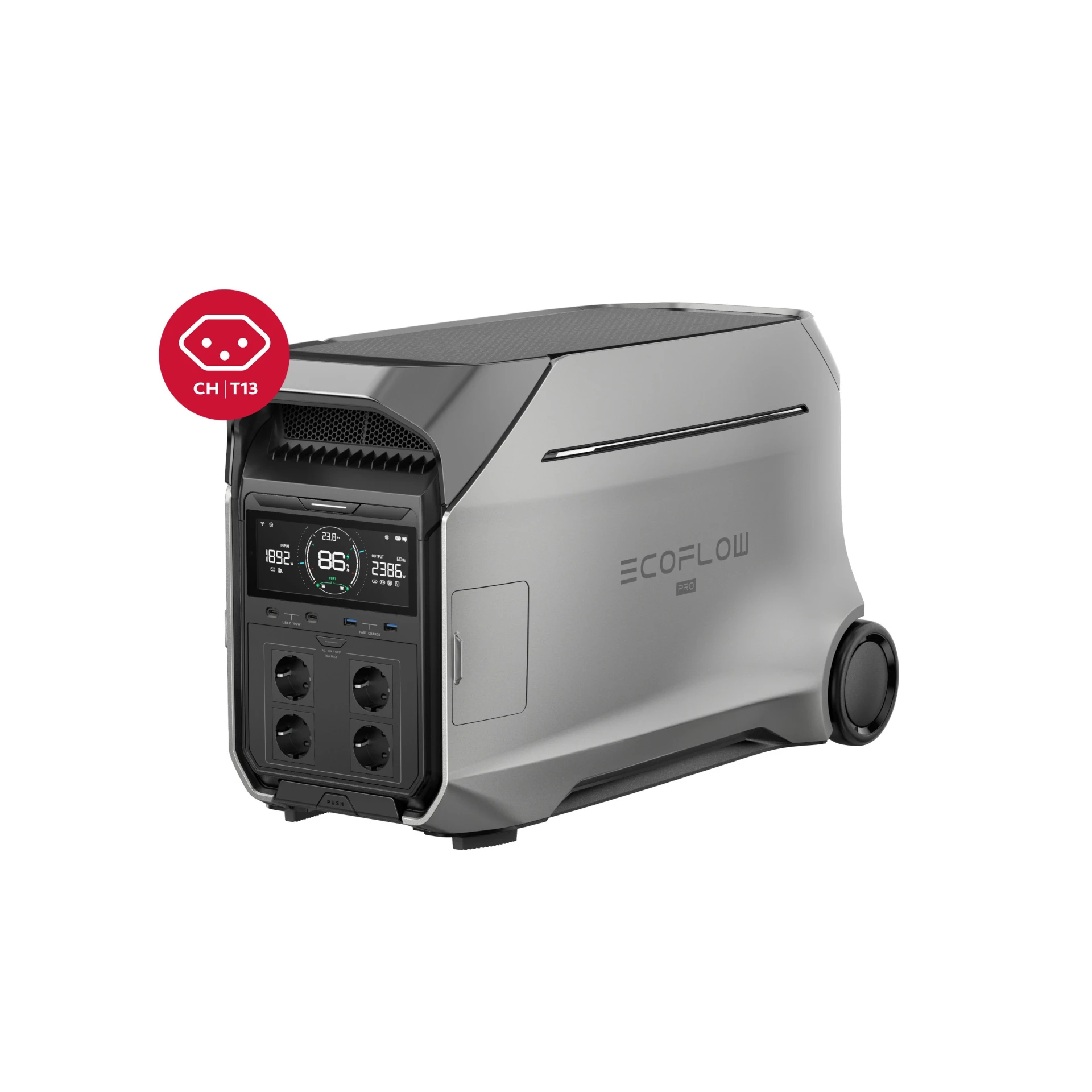 EcoFlow Power Station Delta Pro 3 4’096 Wh Portable Powerbox mit eingebautem 4’000 W Sinus Wechselrichter und 10 ms USV