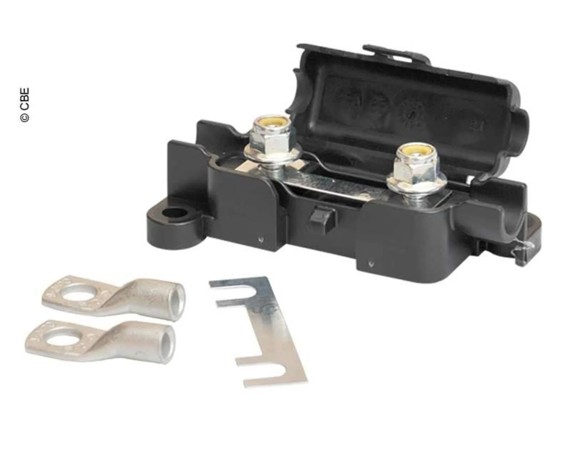 Sicherungshalter inklusive 2 Sicherungen und Kabelschuhen - 50A/12V