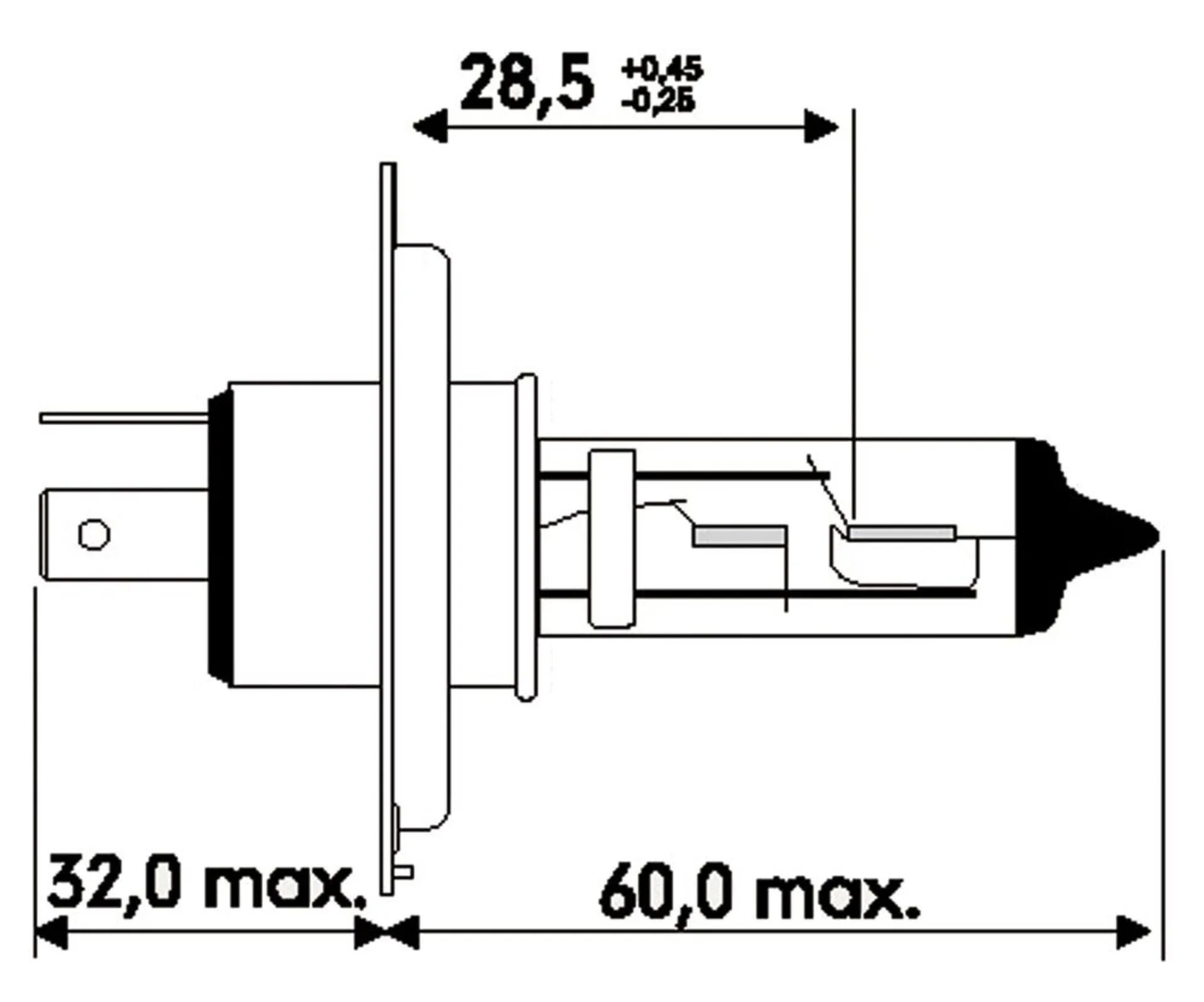 Glühlampe H4 100/90W 24V P43t H4 24V 100/90W