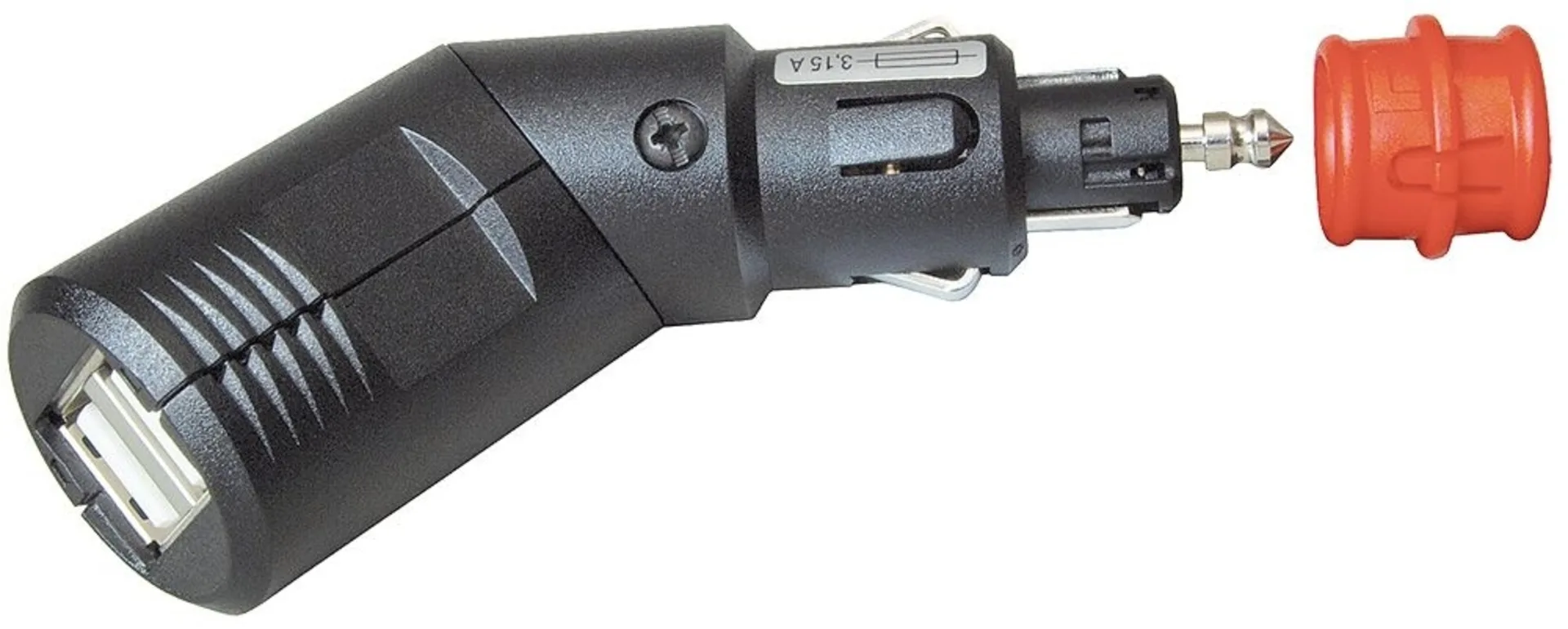 ProCar USB-Ladestecker 12/24V->5V 2.5A winkelbar, 2xUSB 2.5A 12/24V->5V