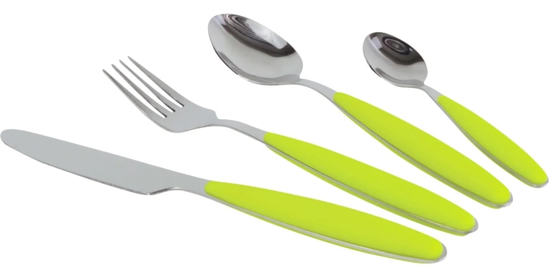 Gimex set de couverts en acier inoxydable avec manche soft-touch 16 pièces citron vert