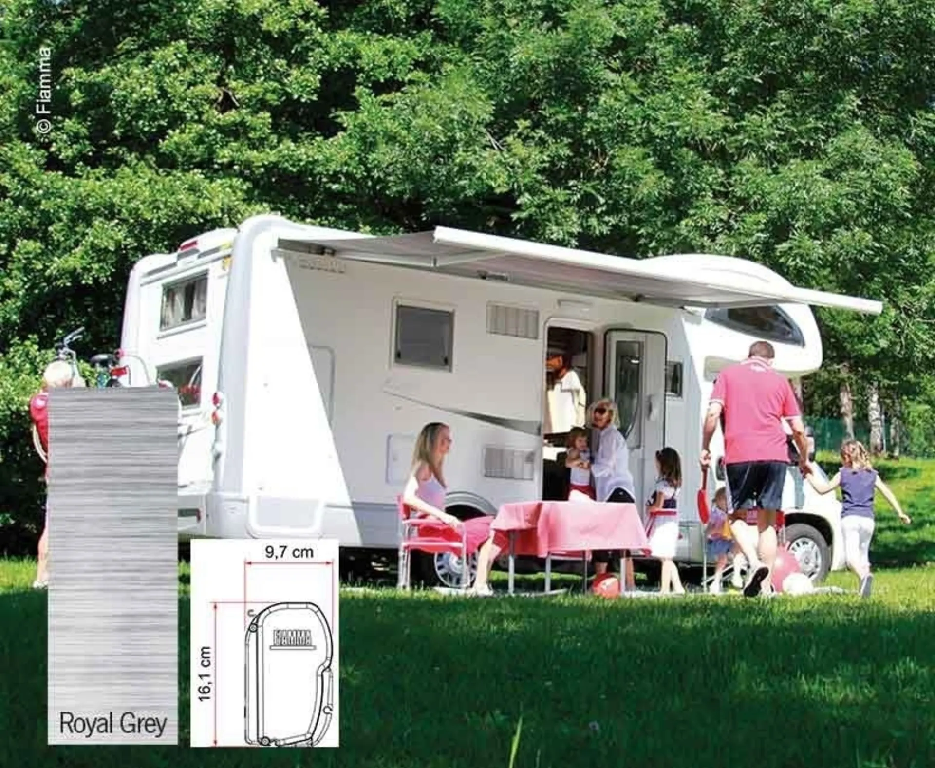 FIAMMA F45 Eagle 4.5m Markise in Royal Grey mit weissem Gehäuse
