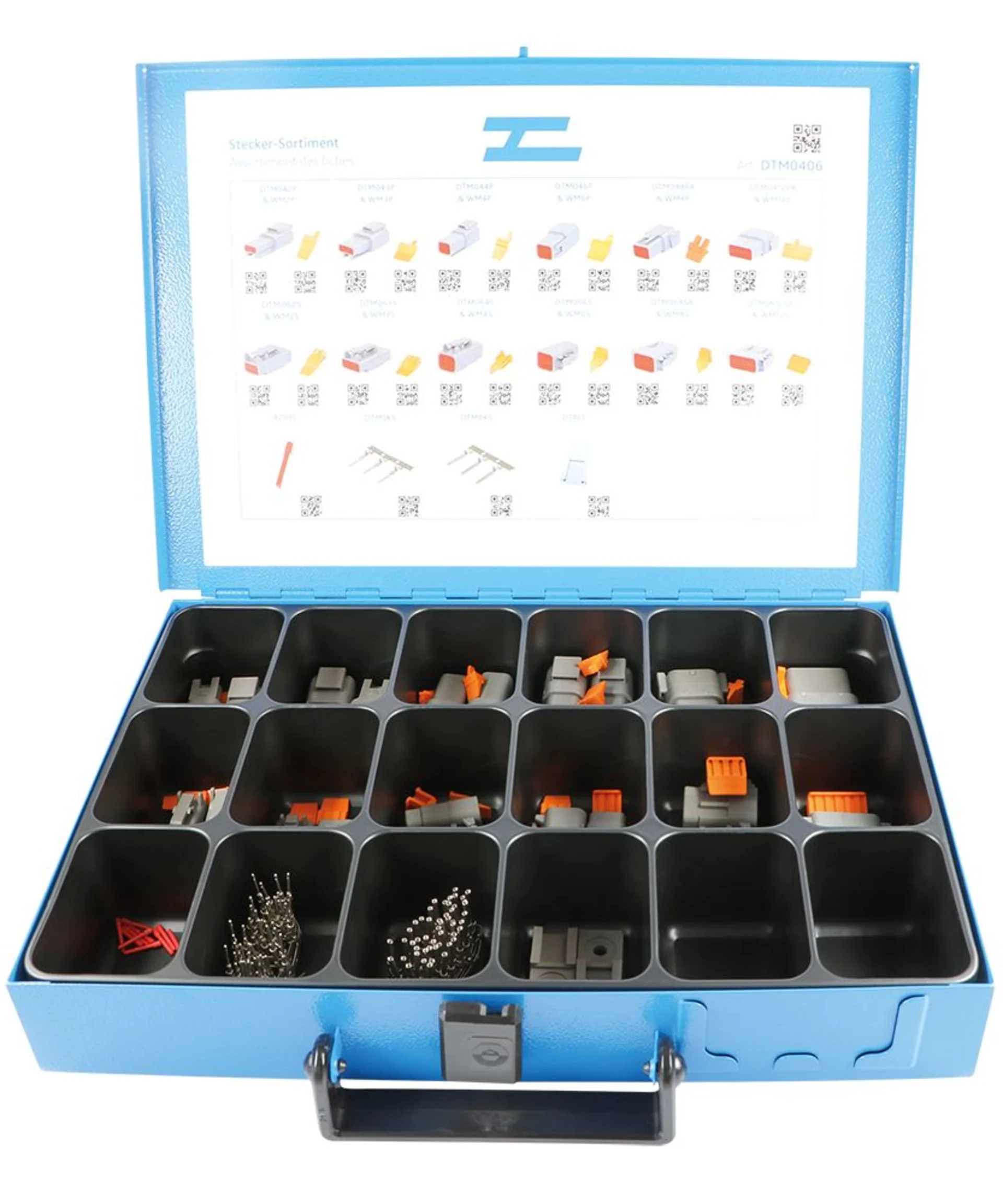 "Deutsch"-Sortiment mit DTM-Steckern 20 DTM-Steckgehäuse & 100 Kabelschuhe "Deutsch"-Sortiment mit DTM-Steckern 20 DTM-Steckgehäuse & 100 Kabelschuhe