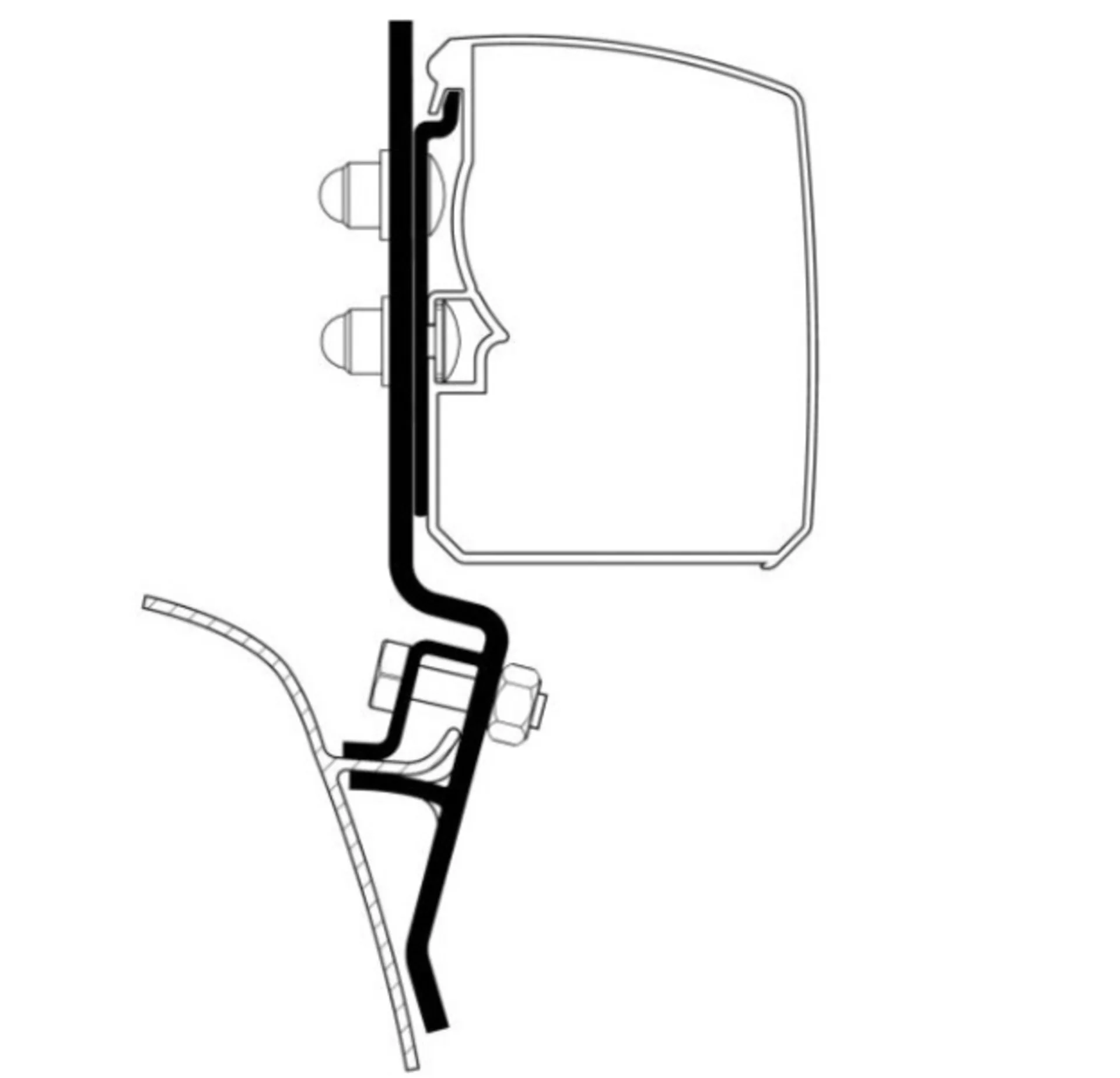 Markisen-Adapter - VW T2/T3 bis 7/1990