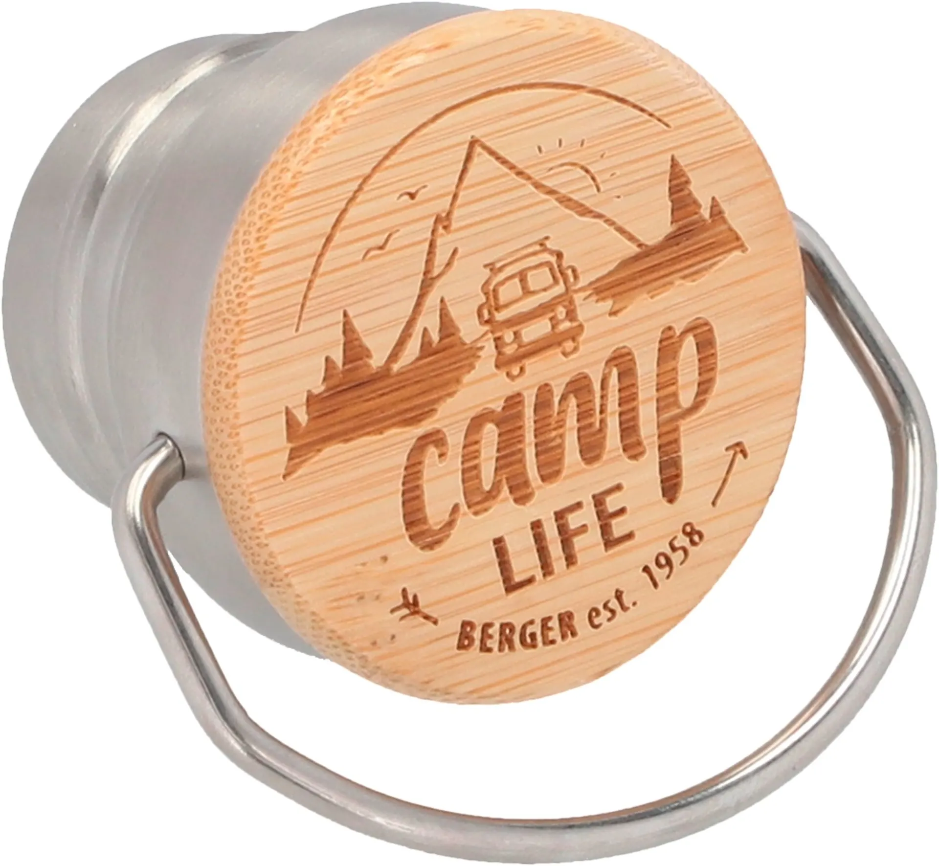 Camplife Isolierflasche mit Bambusdeckel 350 ml