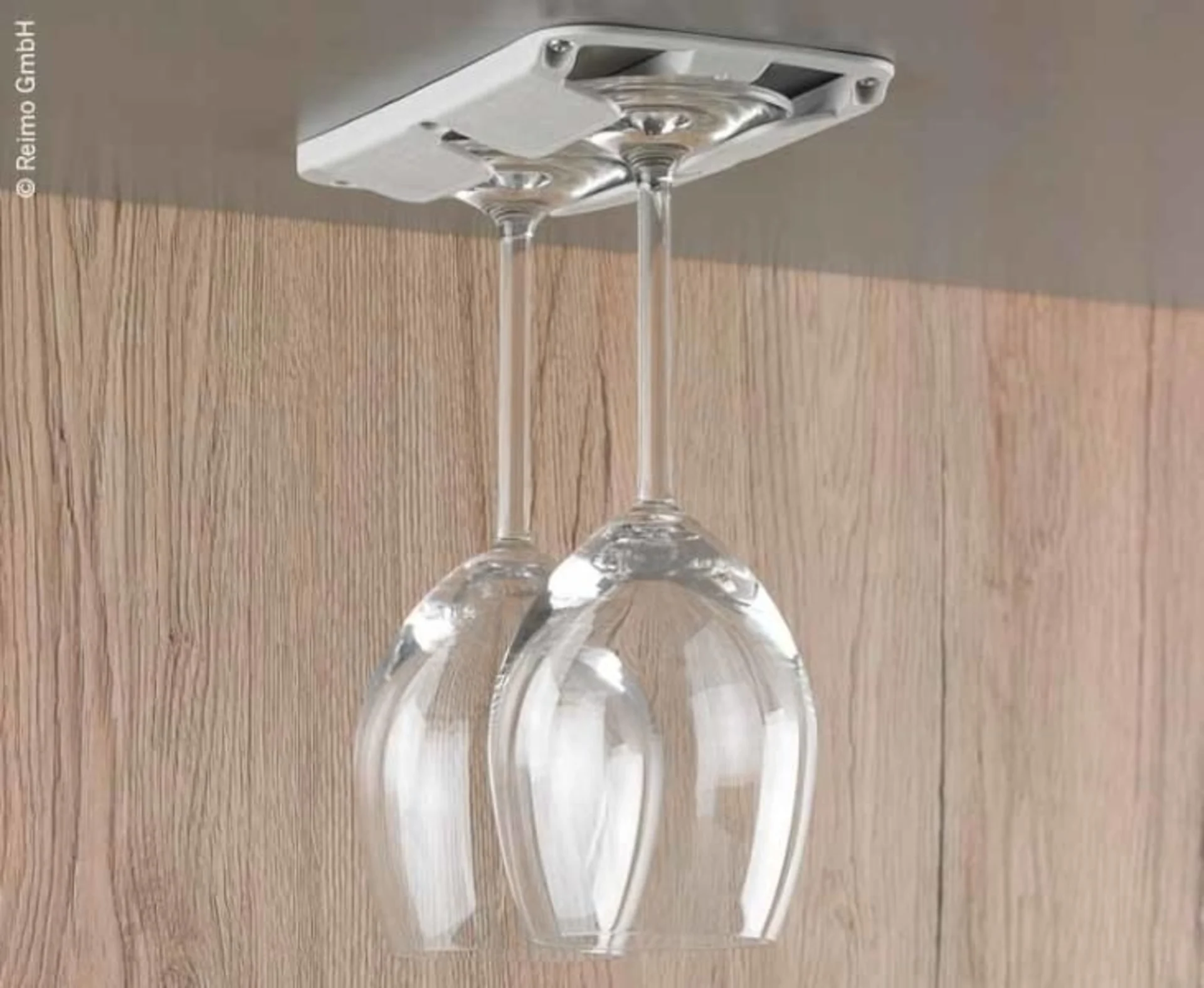 Stielglashalter 2er Set, lichtgrau, für 2-3 Gläser