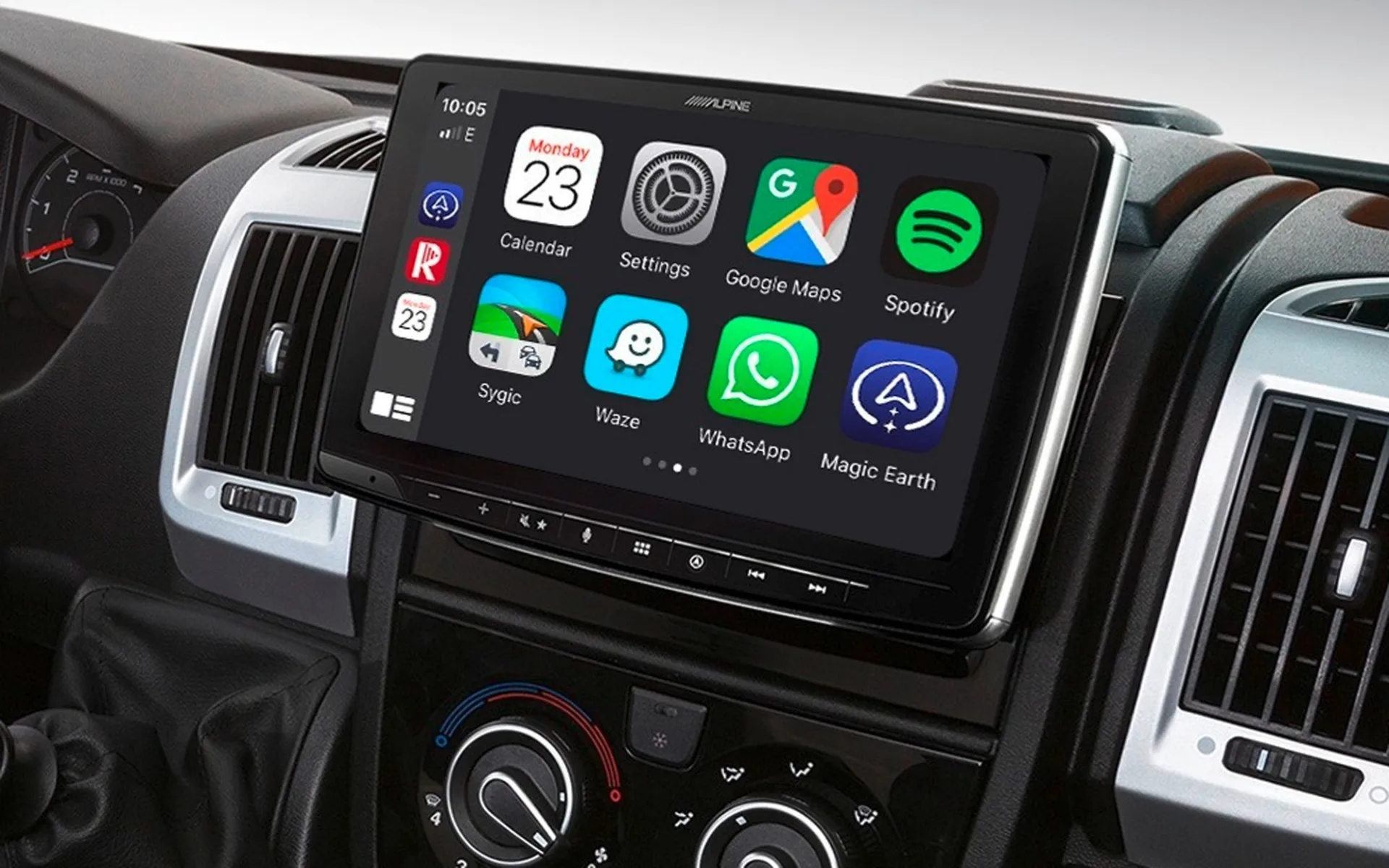 Alpine 9inch Navigation Paket Ducato 7 (Citroen Jumper, Peugeot Boxer) inkl. Installations-Kit und Lfb.-Interface