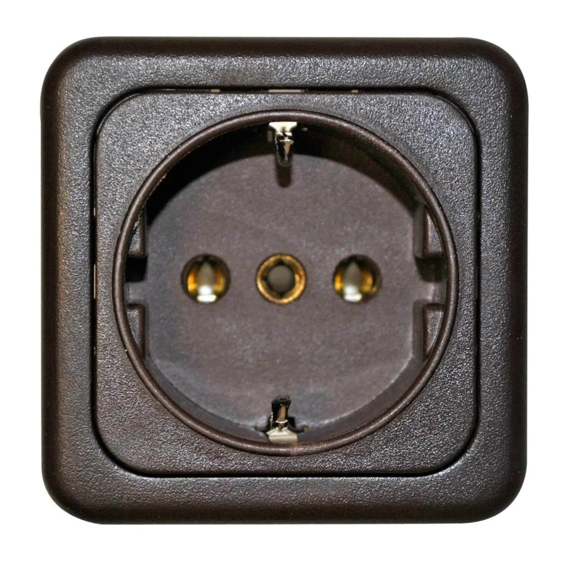 Schuko-Steckdose ohne Deckel braun, SB-verpackt