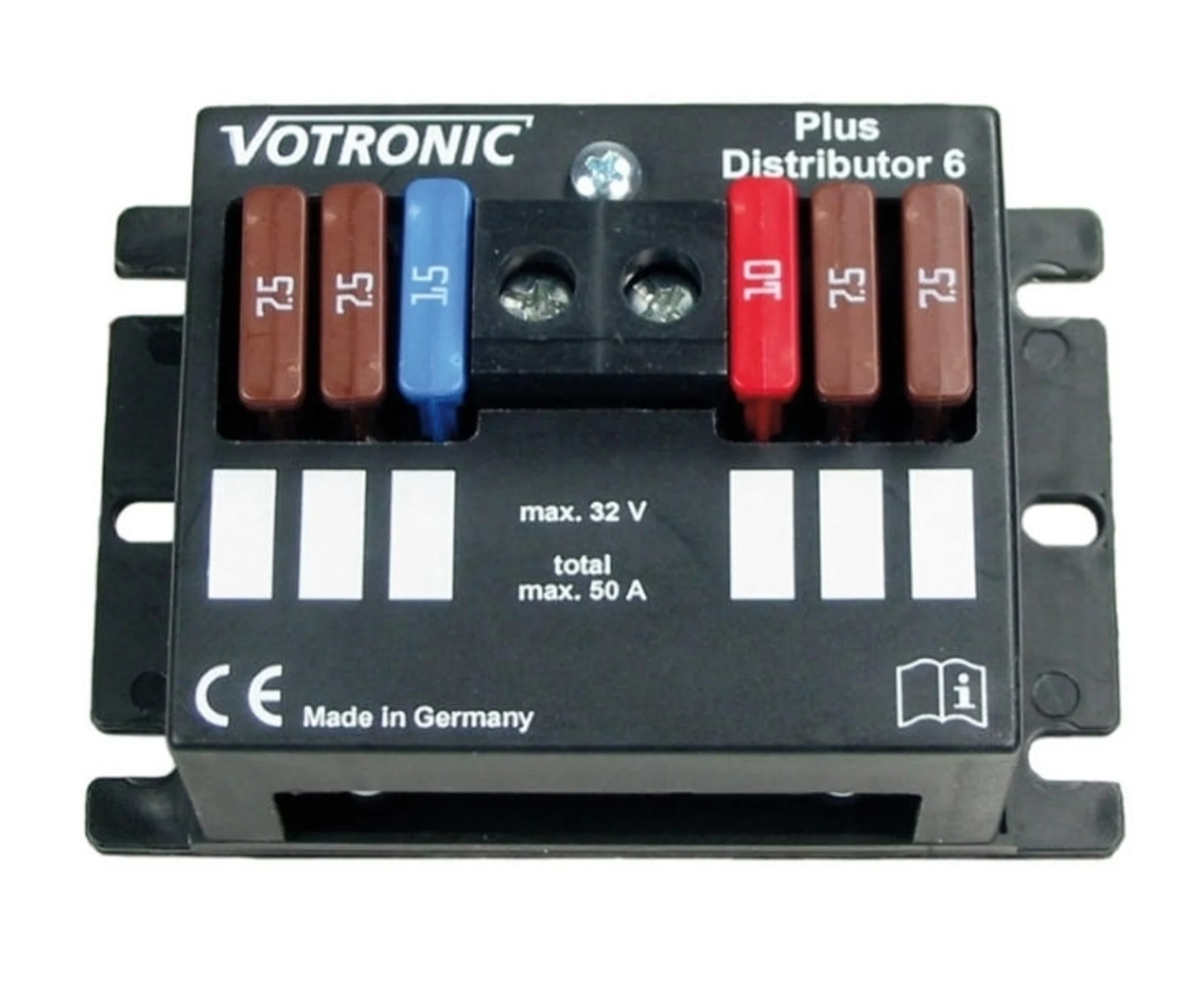 Carbest Plusdistributor 6 avec couvercle et module de fusibles pour 6 circuits électriques