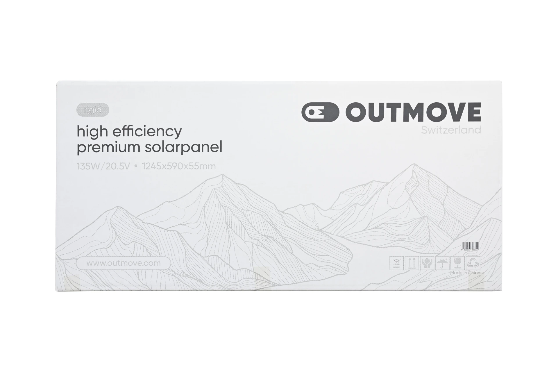 Outmove Panneau solaire encadré 135W - Haute efficacité