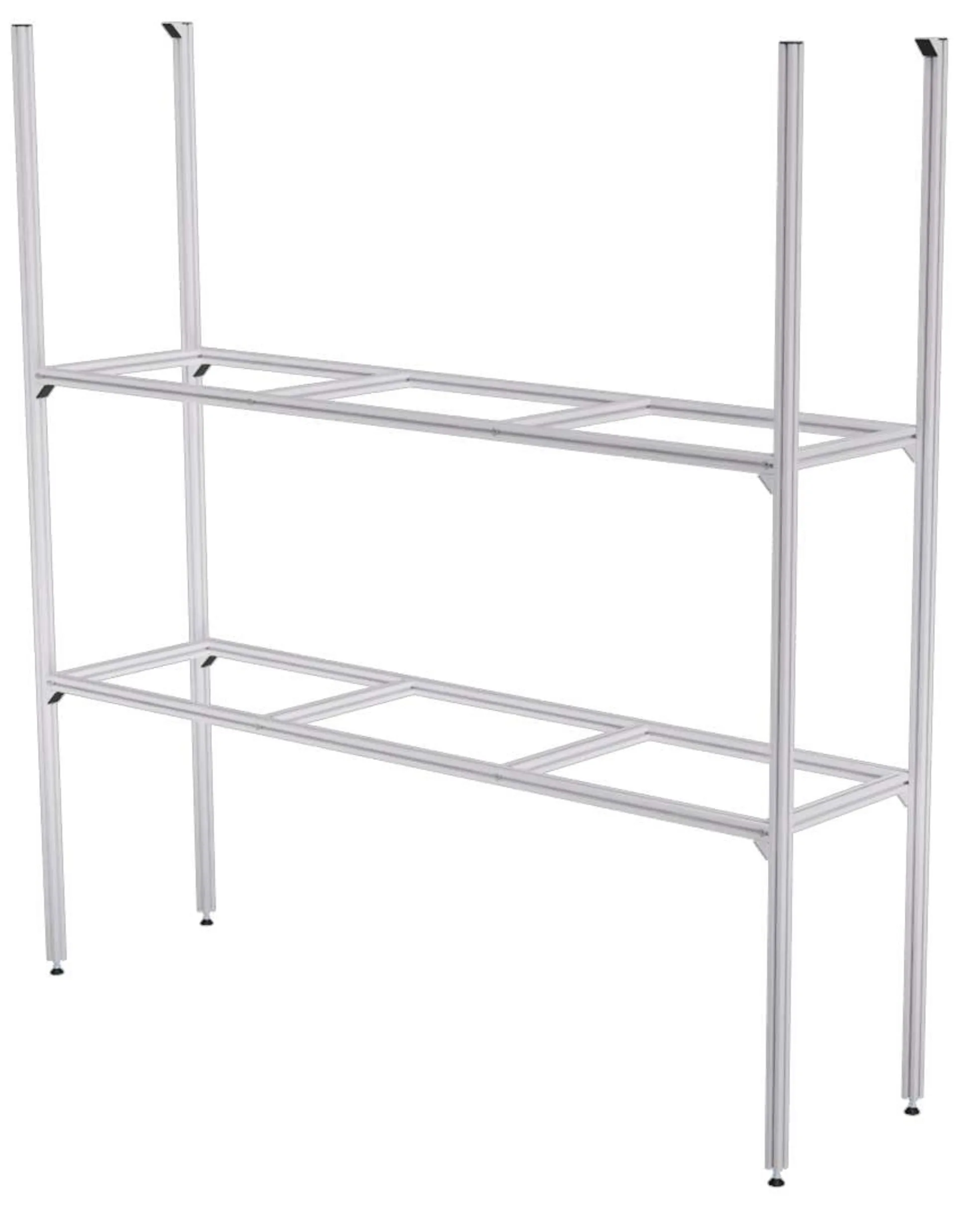 SYS-Rack Aluminium Regal-System 123-L-RR-1 Längs für Heckgarage 125 x 31 x 130 cm