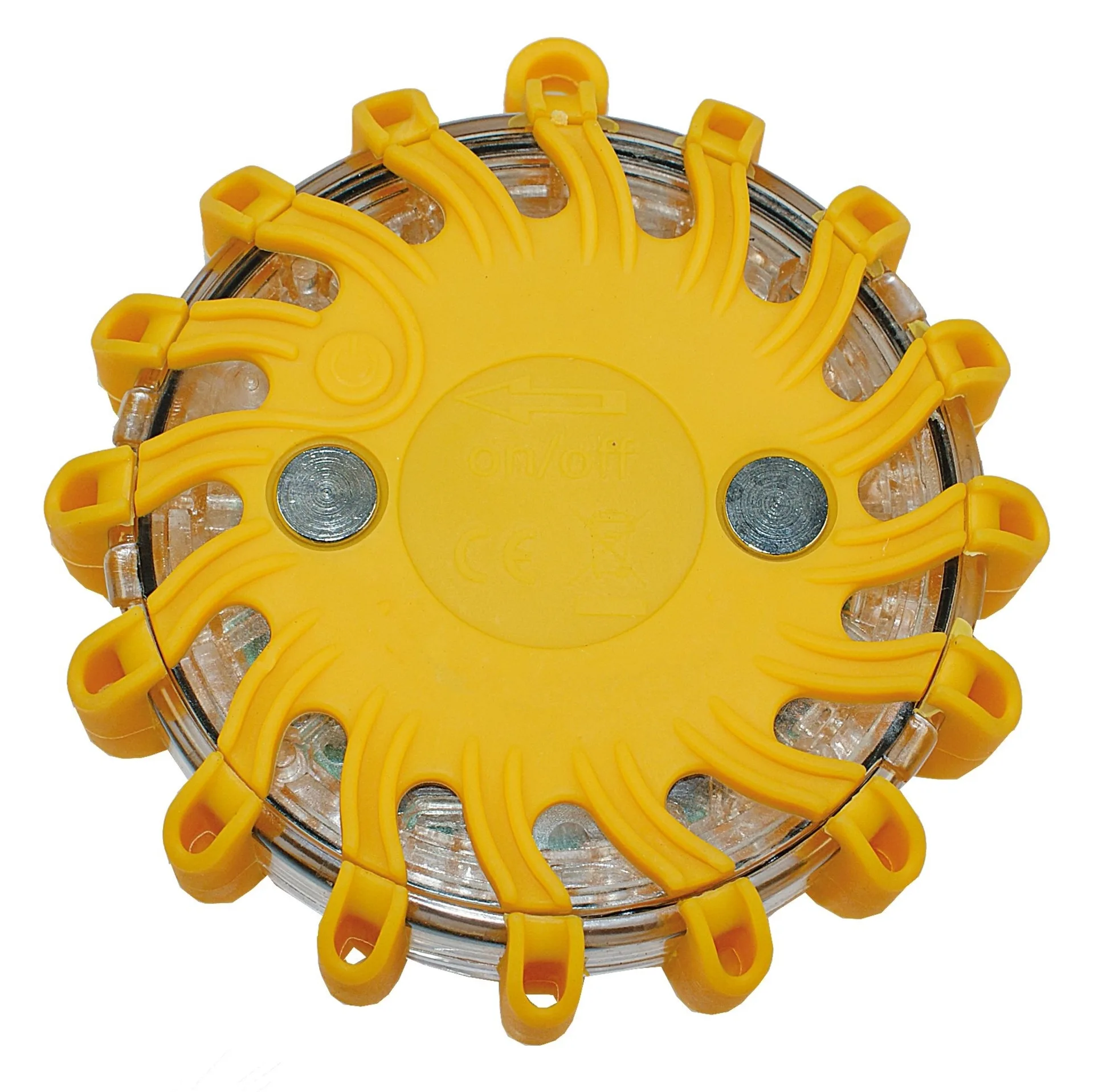 Akku Warnblitzer 16 LEDs gelb Powerflare Akku Warnleuchte, ø 105 x 35 mm