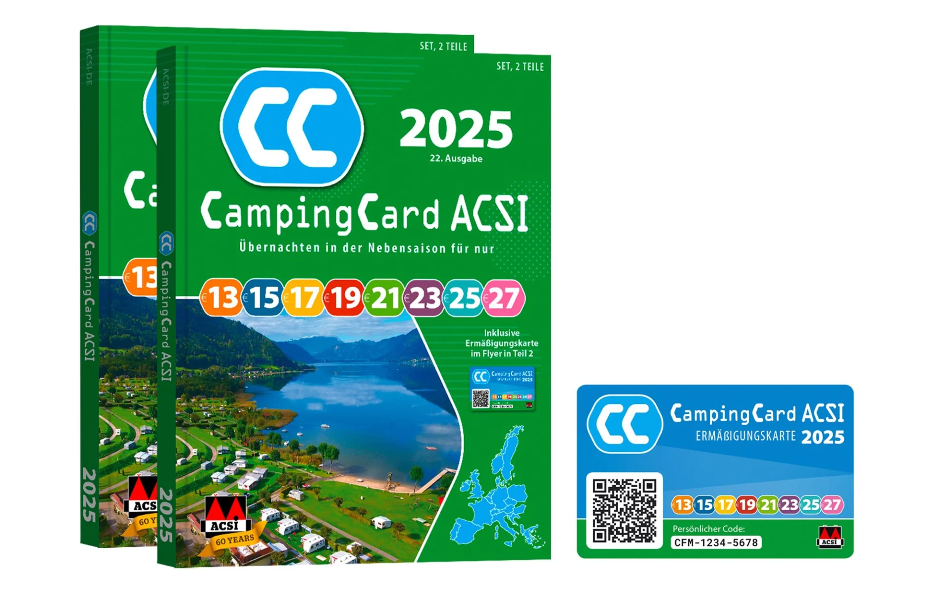 ACSI Campingführer 2025 mit CampingCard Ermäßigungskarte