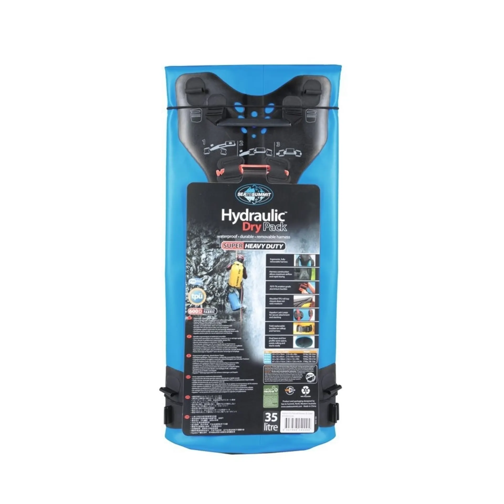 Sea to Summit Hydraulic Dry Pack with Harness Rucksack blau 35 Liter