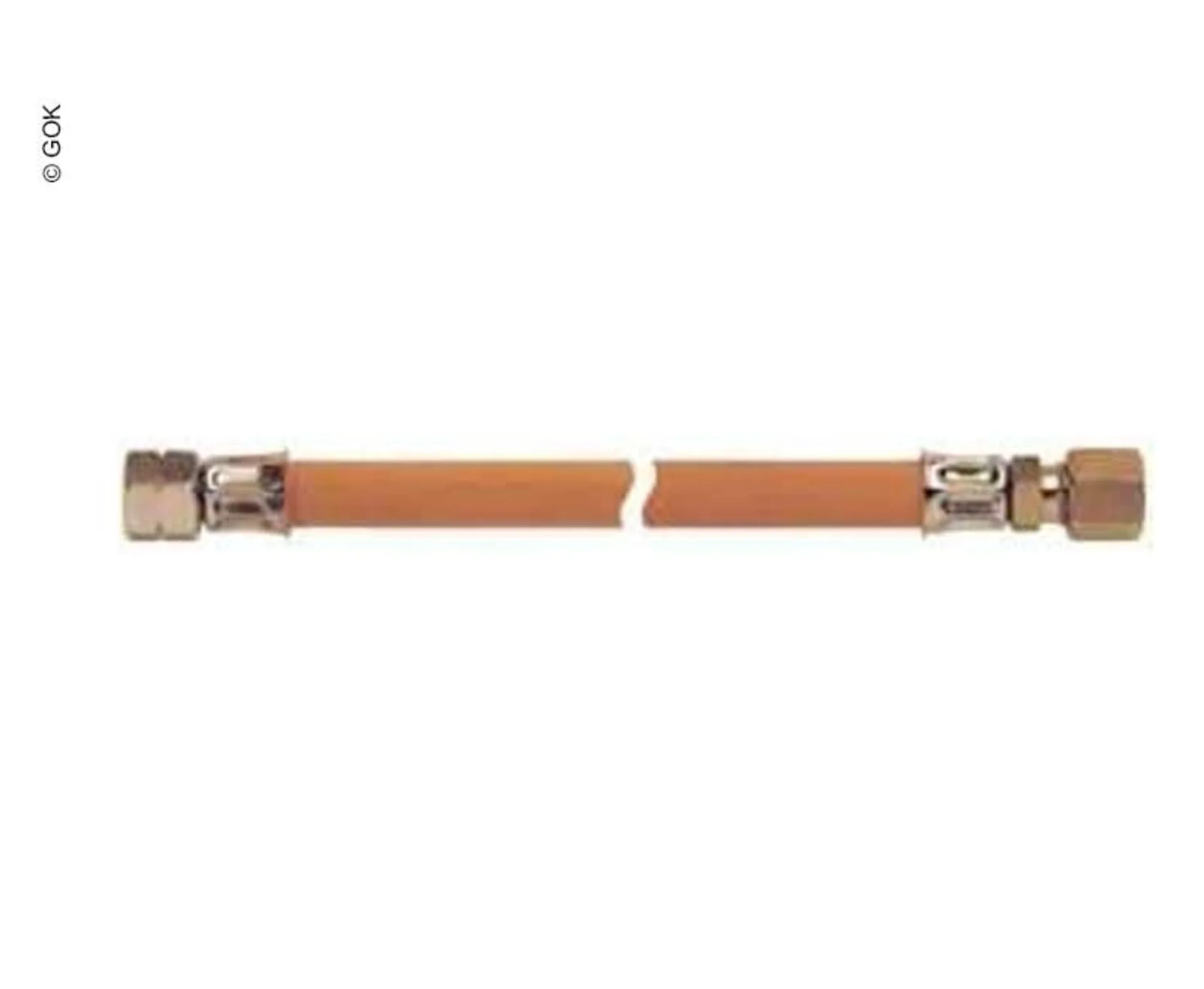 Tuyau à gaz 1/4 pouce avec raccord à bague coupante et un diamètre de 8 mm, longueur 40-300 cm, convient pour des températures jusqu'à -30°C/-20°C