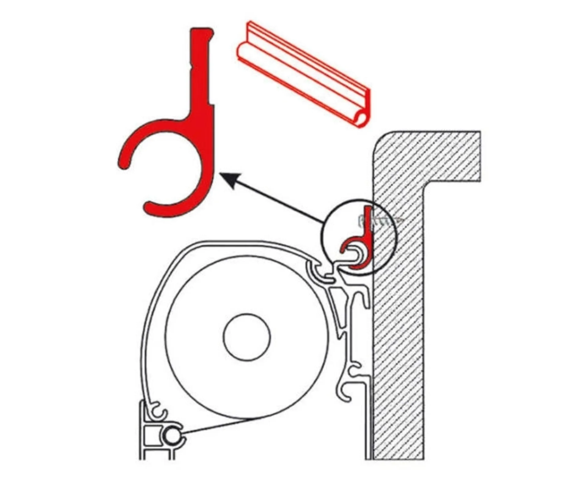 Aluminium Kederschiene mit Schraubkanal - 5 m