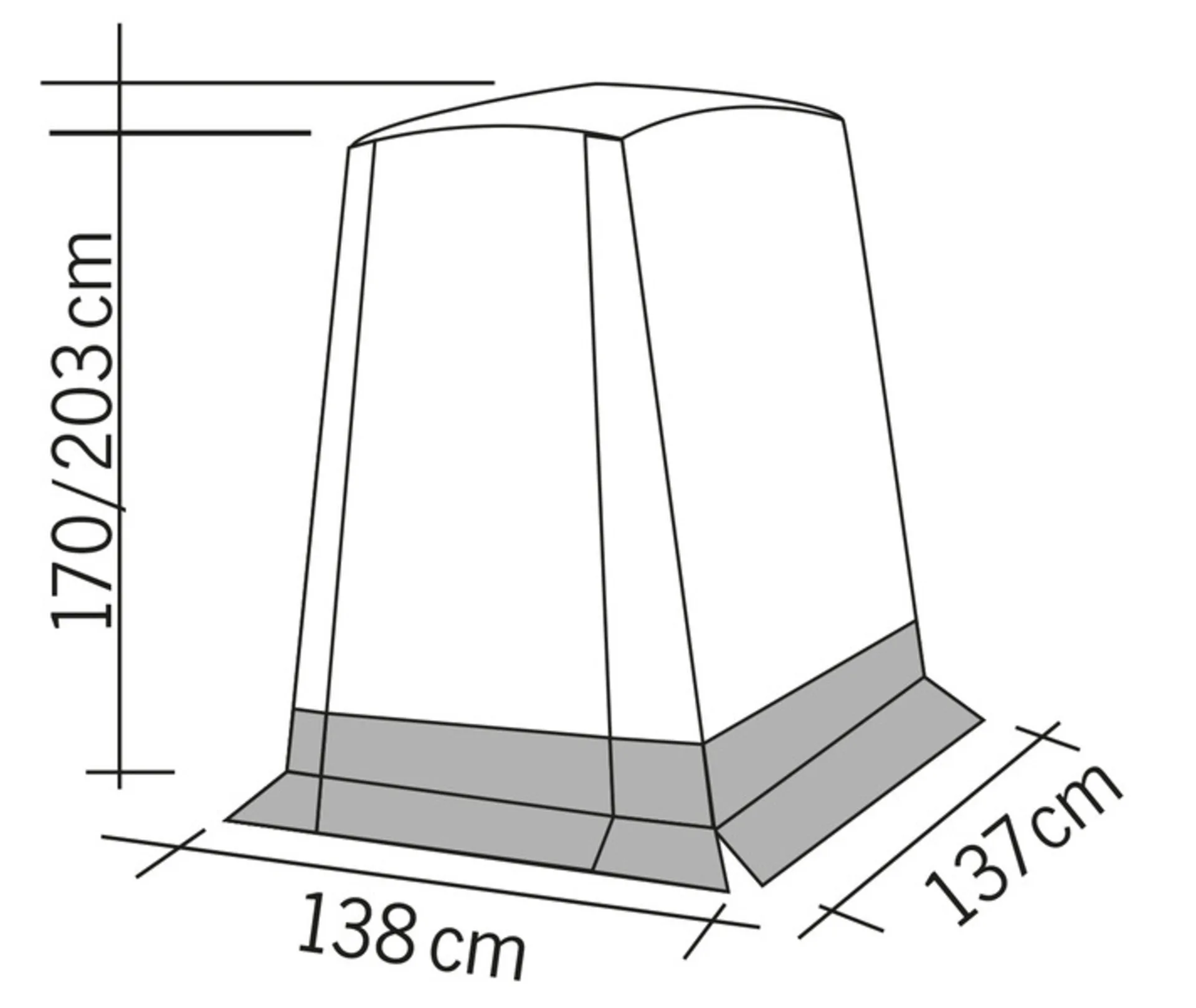 Vertic Tente arrière pour VW Caddy et MiniCamper avec hayon - 135 x 135 cm
