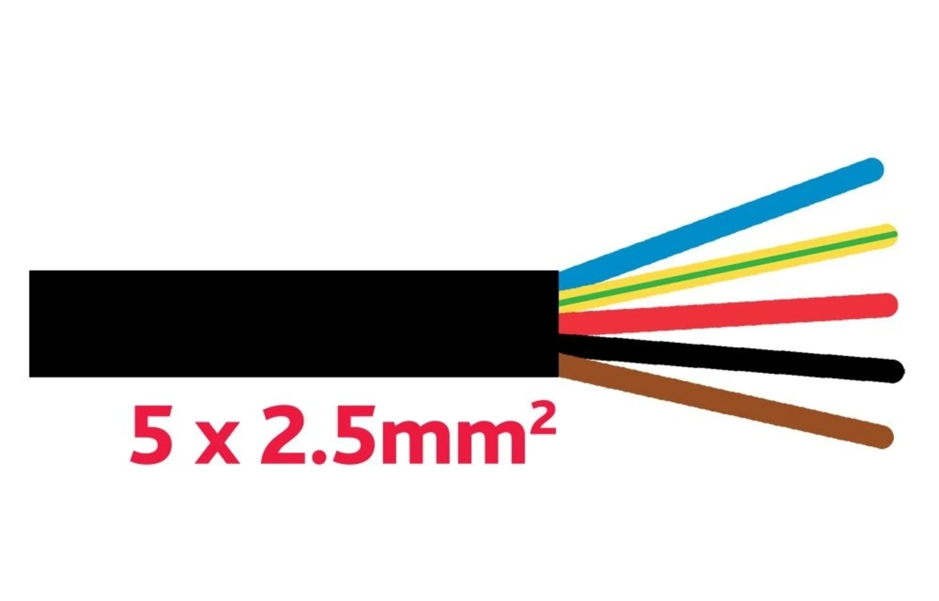 Anhängerkabel 5x2.5 mm schwarz ø 12.3 mm Anhängerkabel 5x2.5 mm schwarz ø 12.3 mm